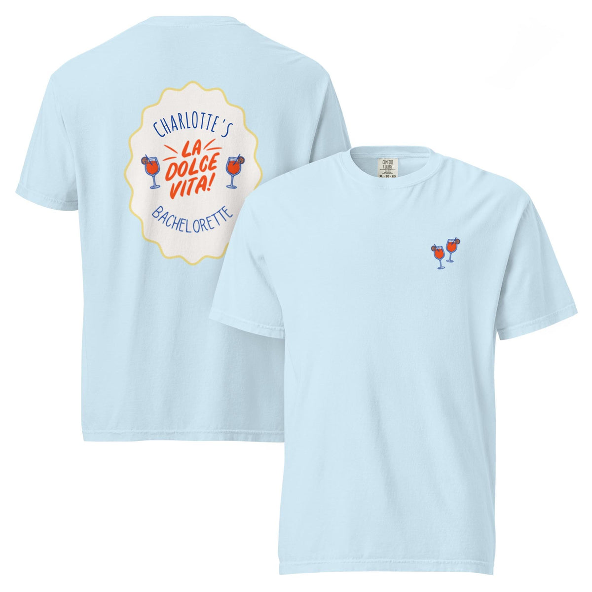 La Dolce Vita Bachelorette Tshirt | Aperol Spritz Icons | Comfort color tee with back detail