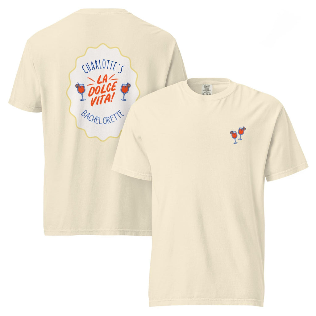 La Dolce Vita Bachelorette Tshirt | Aperol Spritz Icons | Comfort color tee with back detail