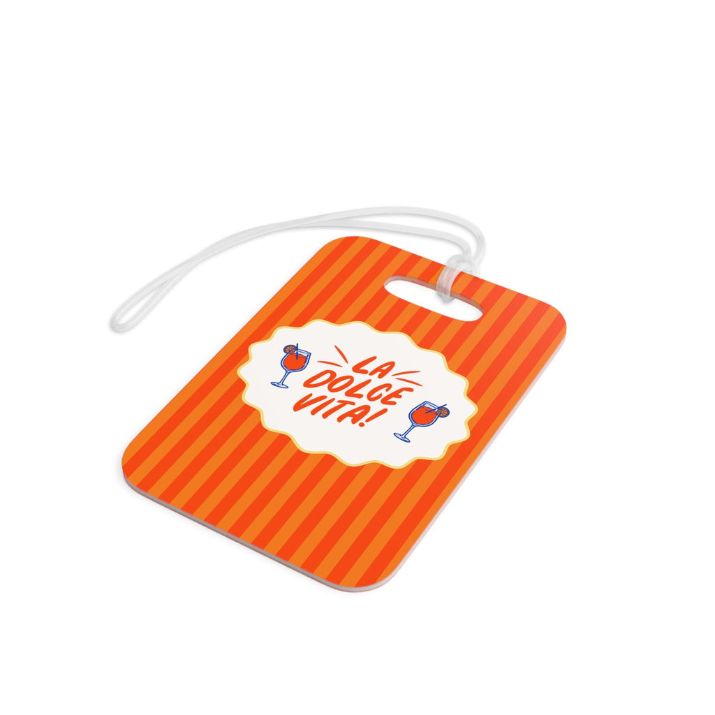 La Dolce Vita luggage tag | Orange striped travel ID | Bachelorette gift
