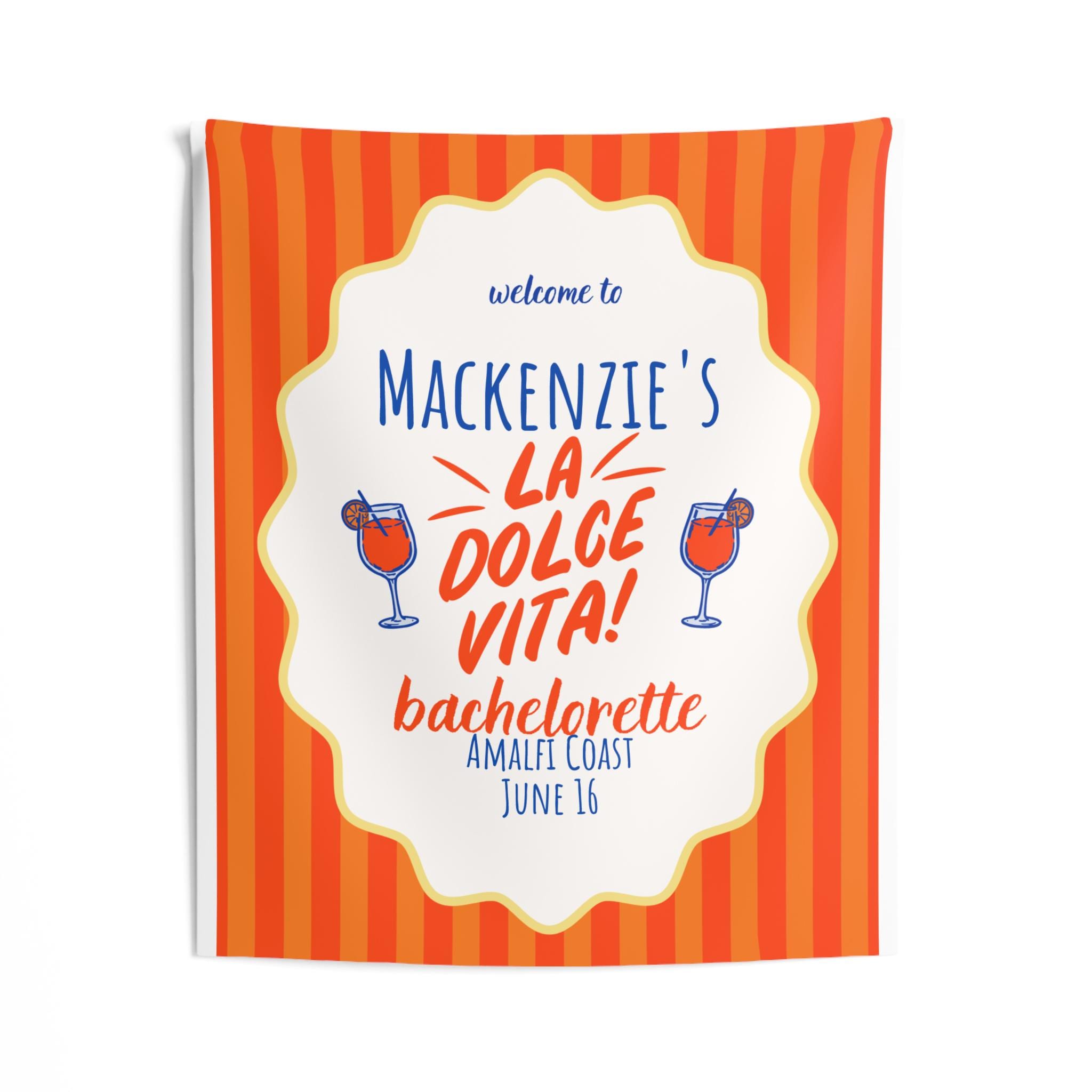 La Dolce Vita Bachelorette Welcome Banner Decor | Amalfi Coast Party Decor