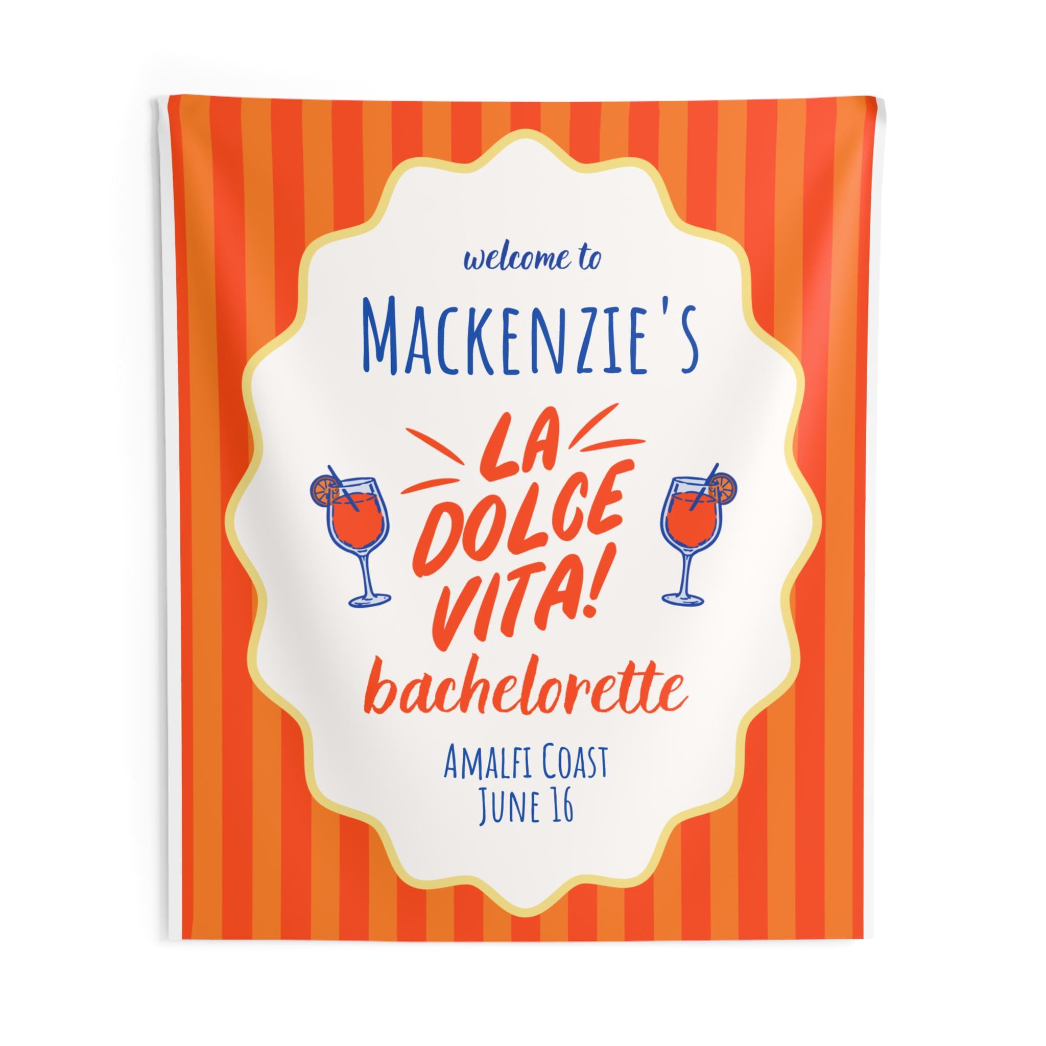 La Dolce Vita Bachelorette Welcome Banner Decor | Amalfi Coast Party Decor