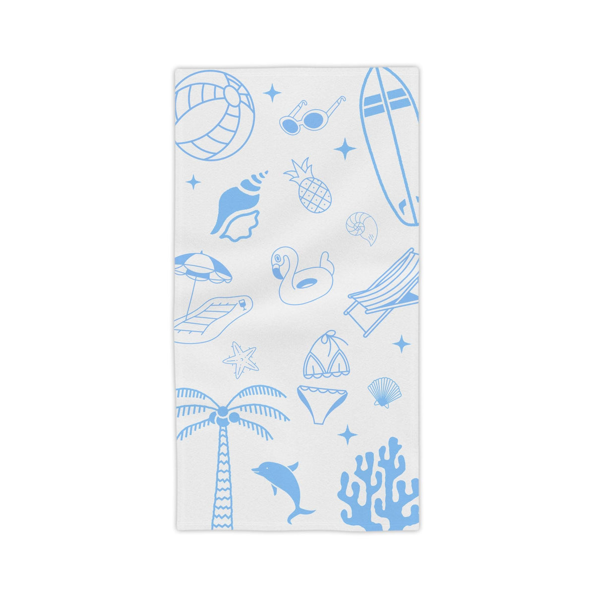 Coastal Blue Beach Towel | Summer Icons, Quick Dry, Polyester Front