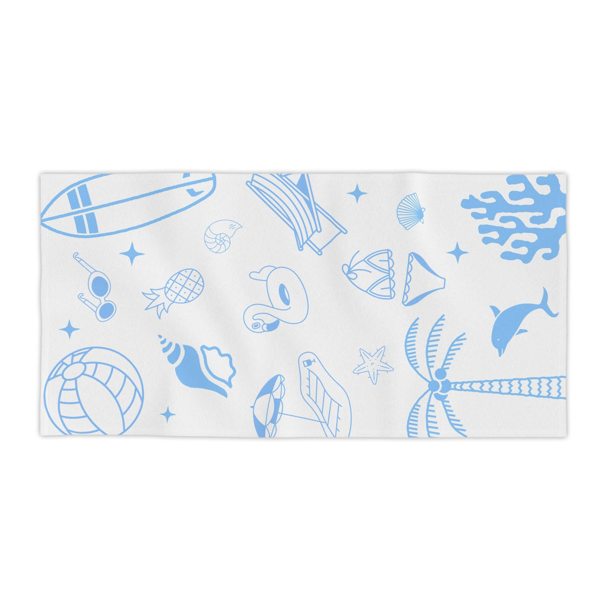 Coastal Blue Beach Towel | Summer Icons, Quick Dry, Polyester Front