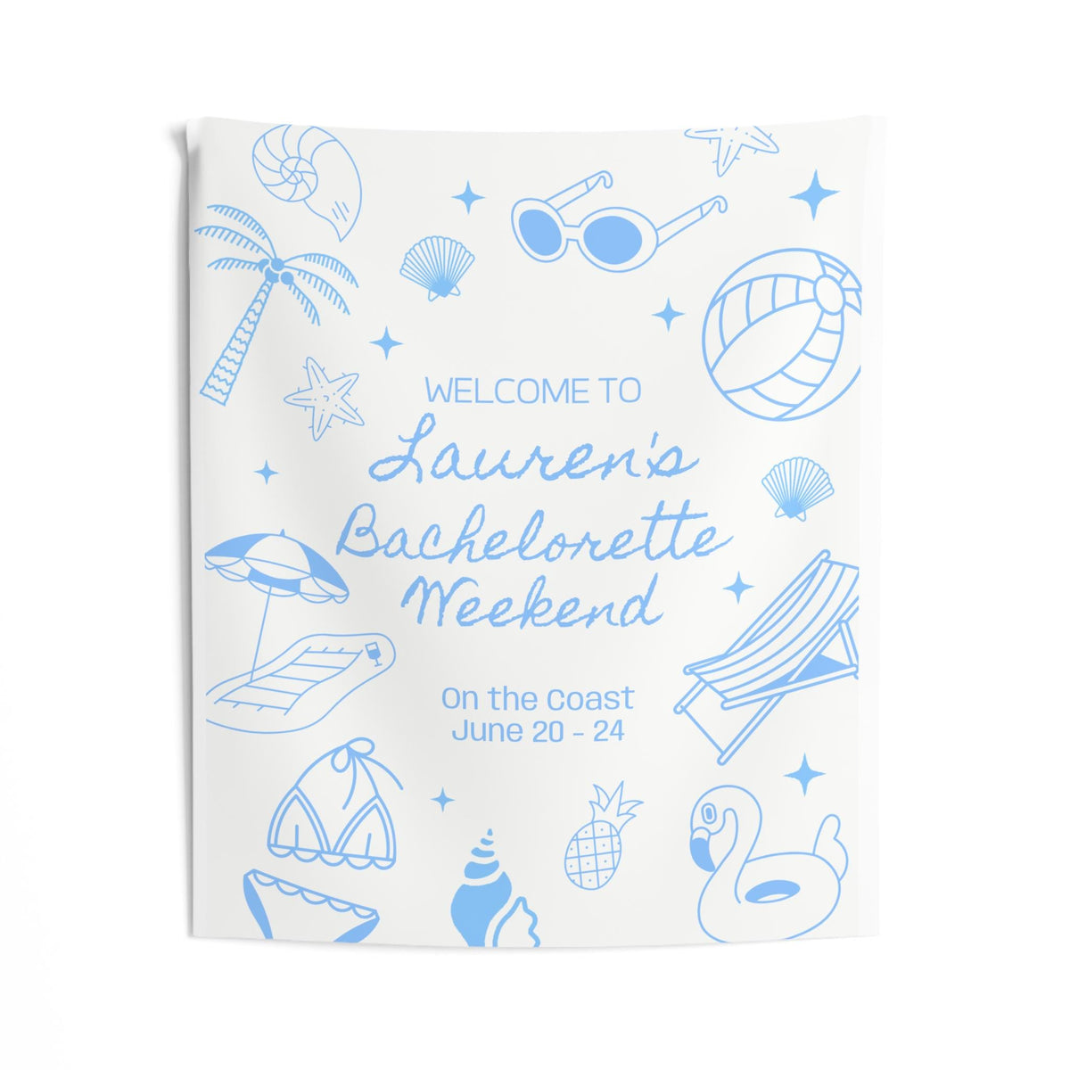 Coastal Bachelorette Welcome Banner| Personalized Beach Disco