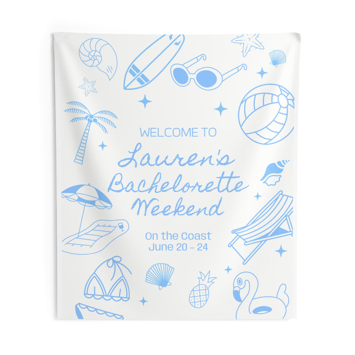 Coastal Bachelorette Welcome Banner| Personalized Beach Disco