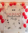 Retro Cocktail Bachelorette Party Banner | Personalized Champagne Bachelorette Decor