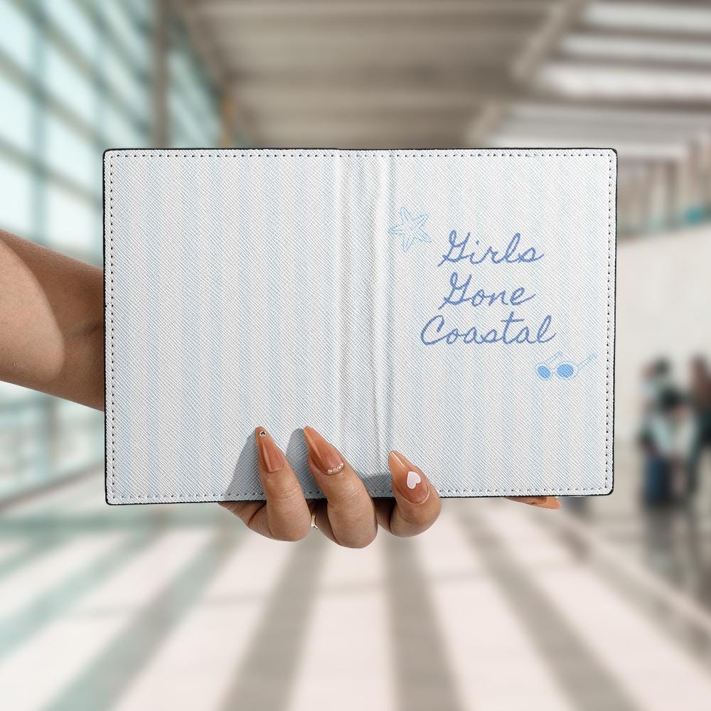 Girls Gone Coastal Bachelorette Leather Passport Wallet