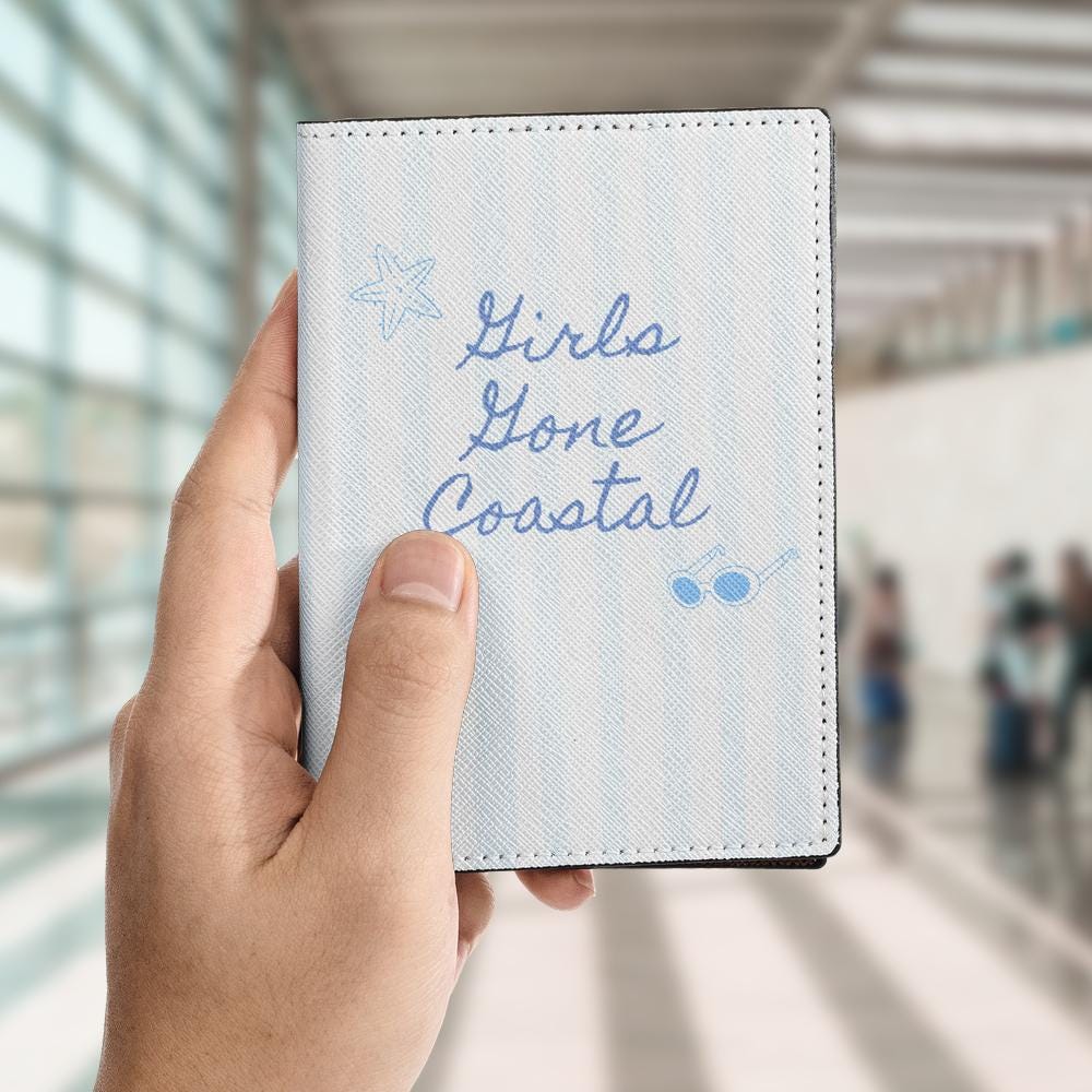 Girls Gone Coastal Bachelorette Leather Passport Wallet