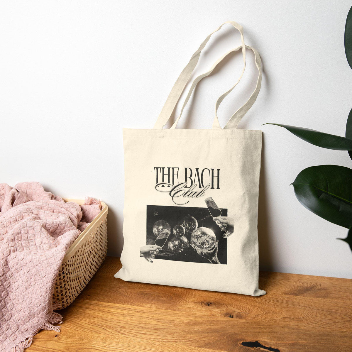 The Bach Club Tote Bag | Classical Music Graphic, Vintage Instrument Design