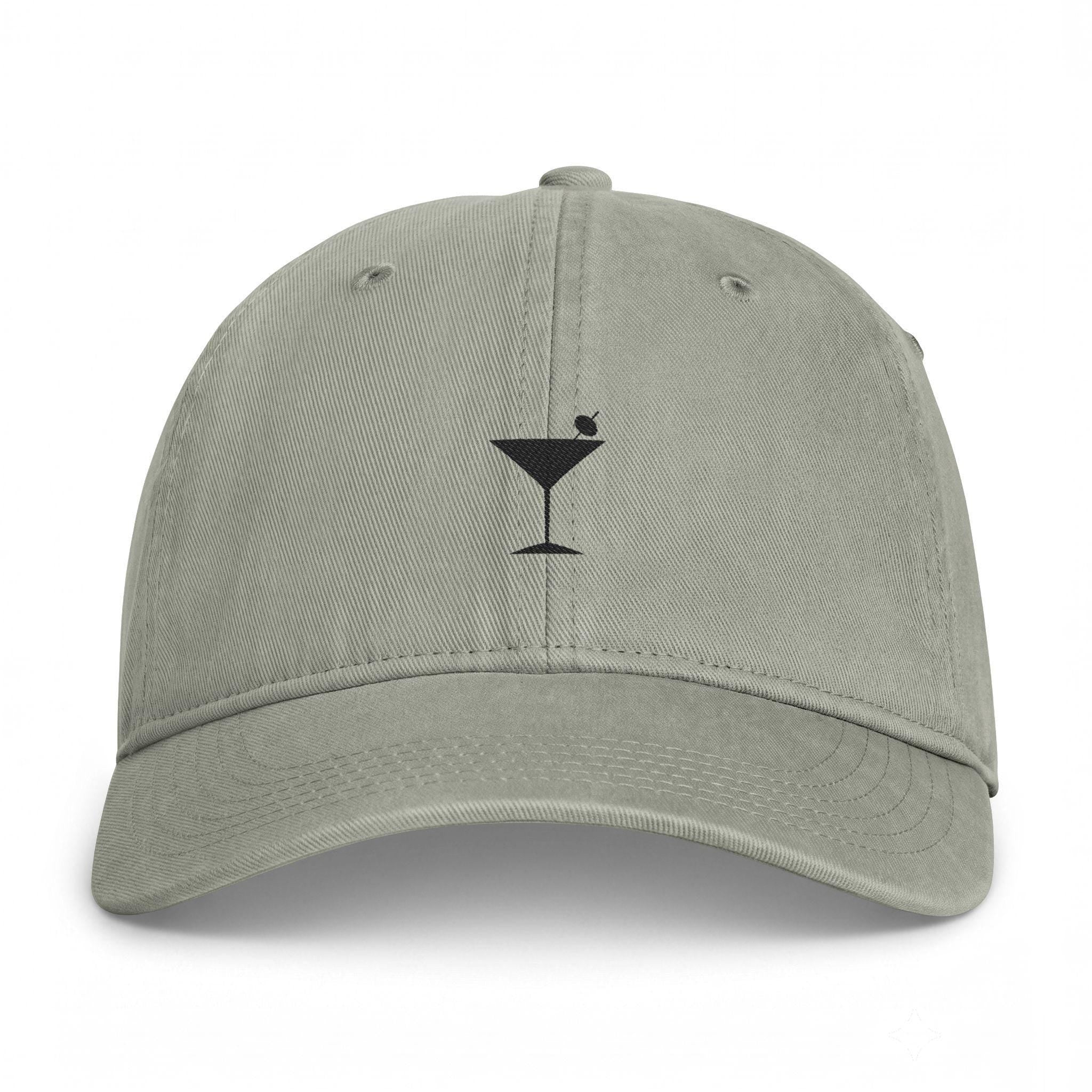 Martini Glass Embroidered Cap | Beachy Cocktail Hat