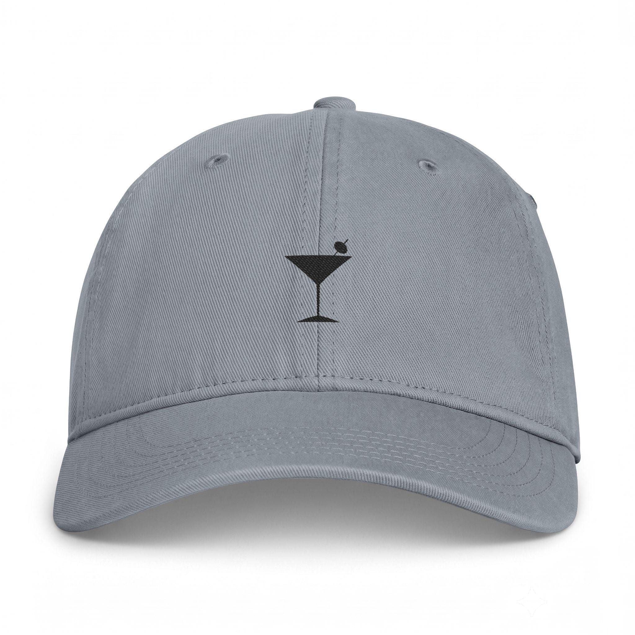 Martini Glass Embroidered Cap | Beachy Cocktail Hat