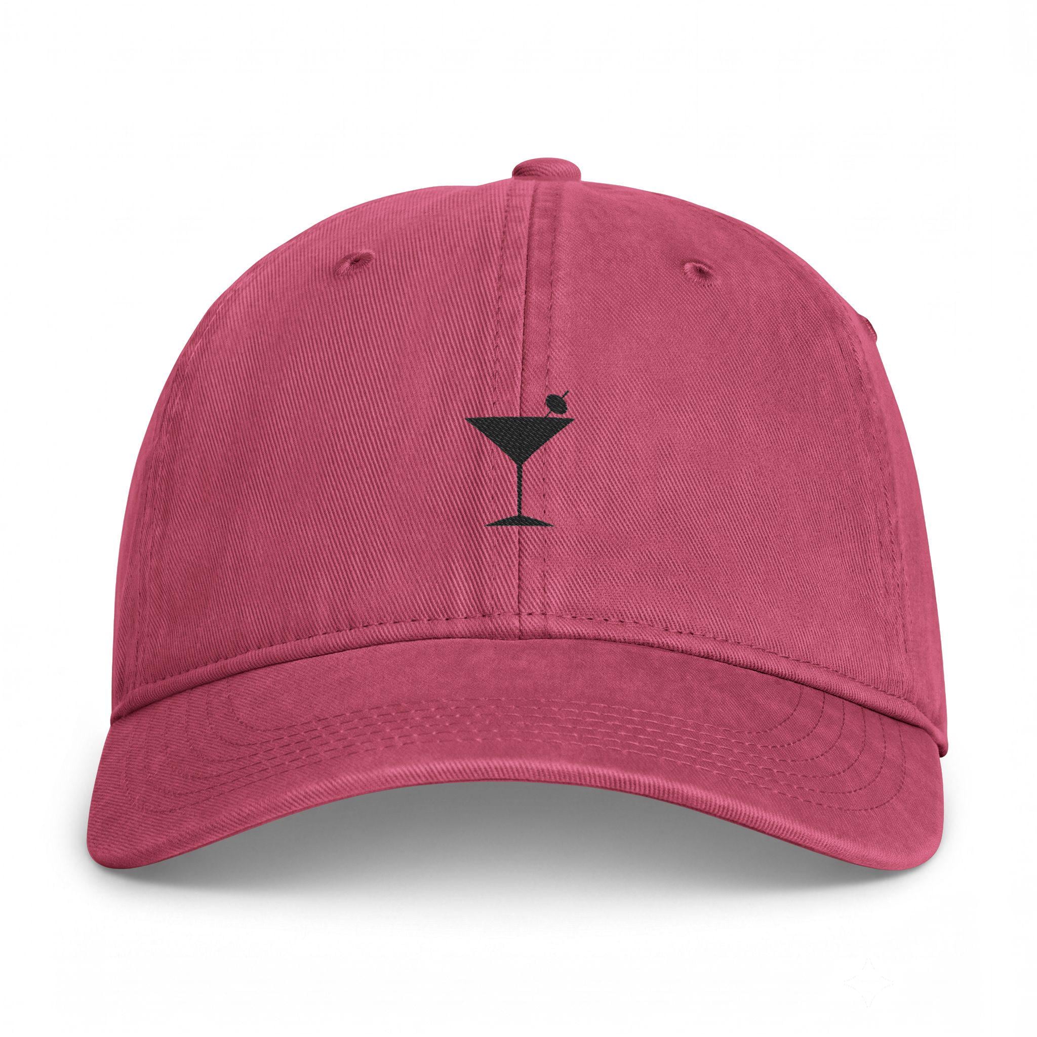 Martini Glass Embroidered Cap | Beachy Cocktail Hat