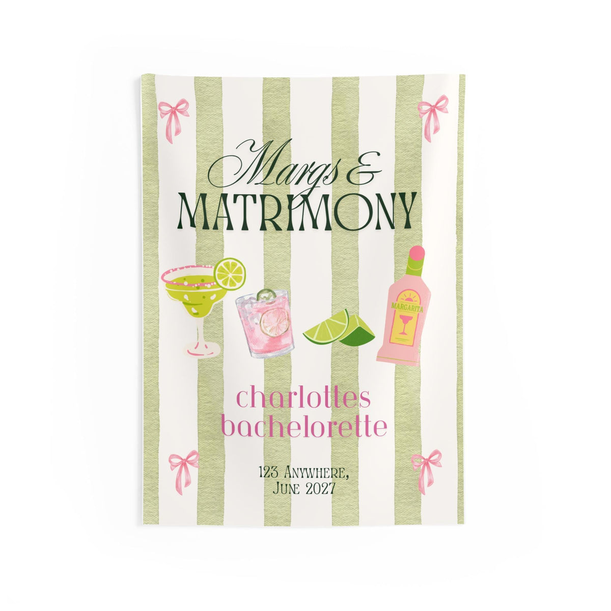 Margs & Matrimony Bachelorette Banner | Welcome Sign decor