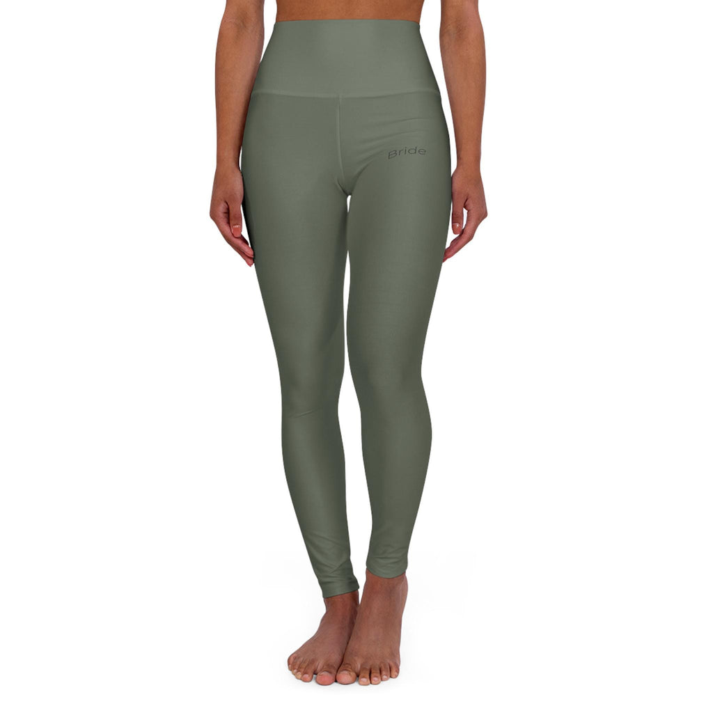 Olive Green High Waisted Yoga Leggings | Personalized Bachelorette Set | All-Over Print