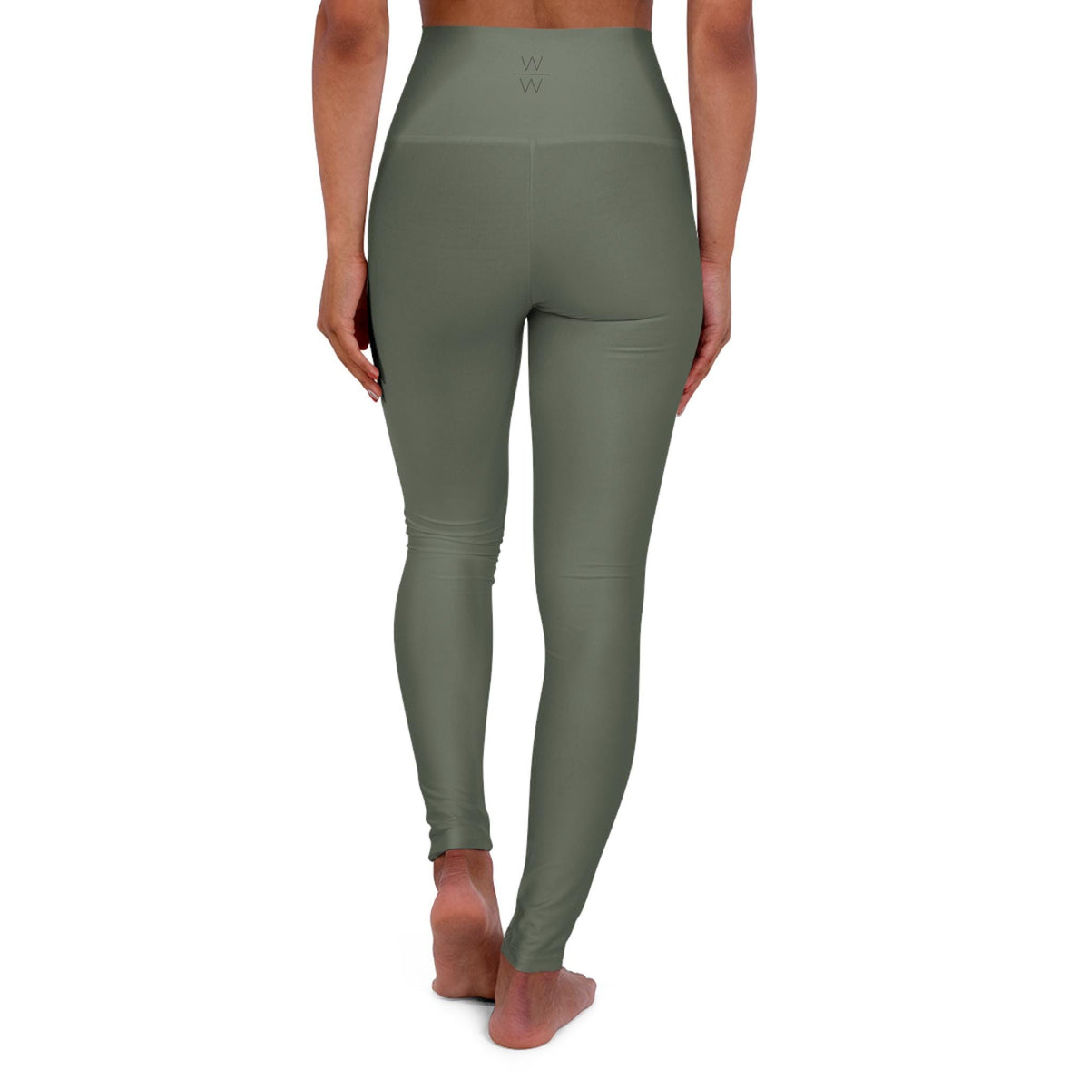 Olive Green High Waisted Yoga Leggings | Personalized Bachelorette Set | All-Over Print