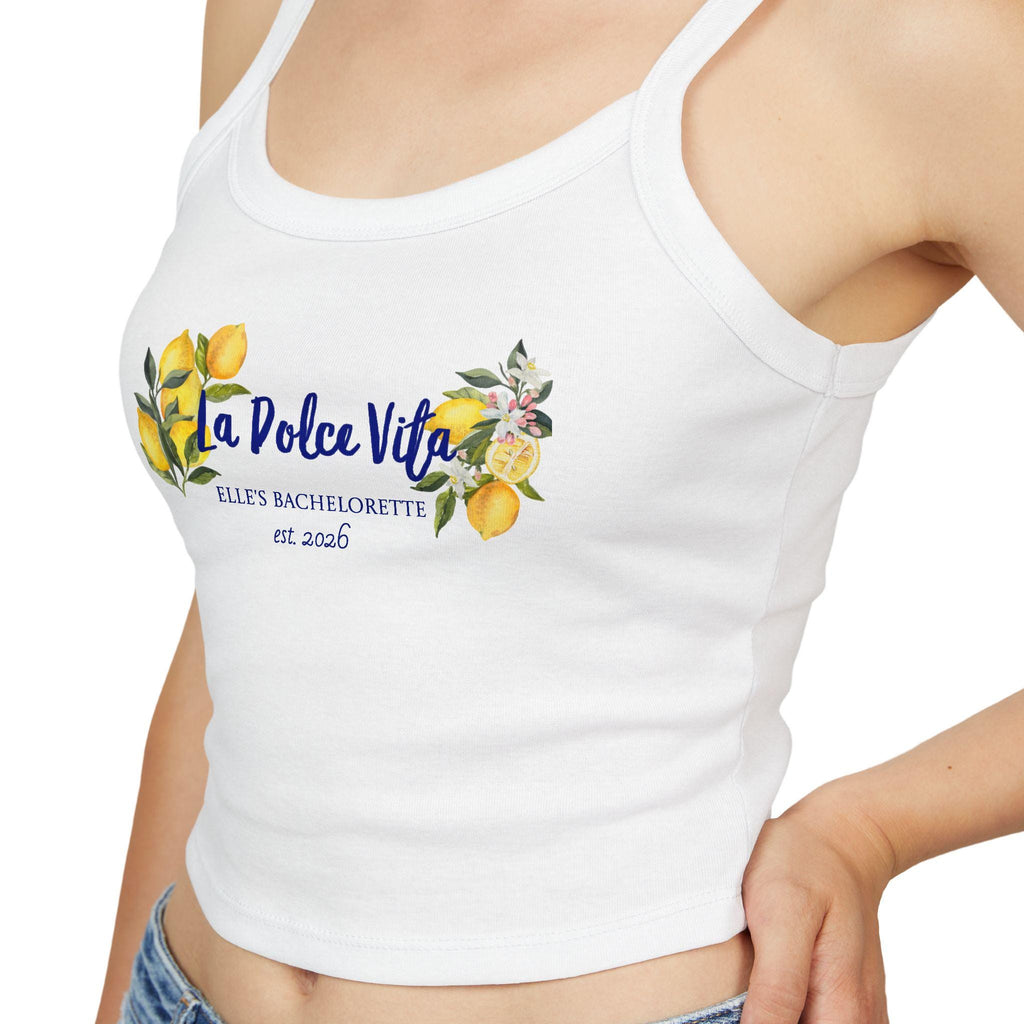 Bachelorette Tank | La Dolce Vita lemon floral personalized Graphic Tank
