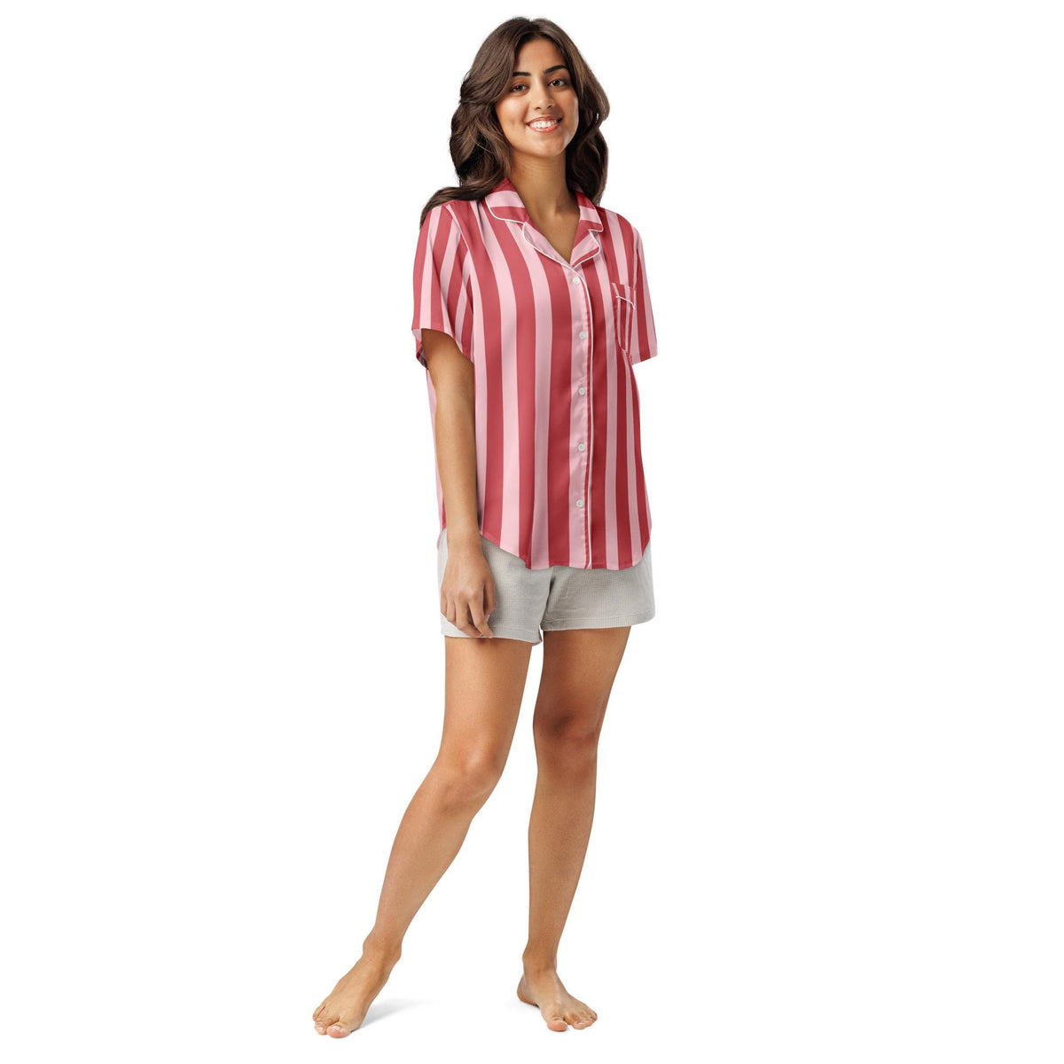 Silky Striped Pajama Top