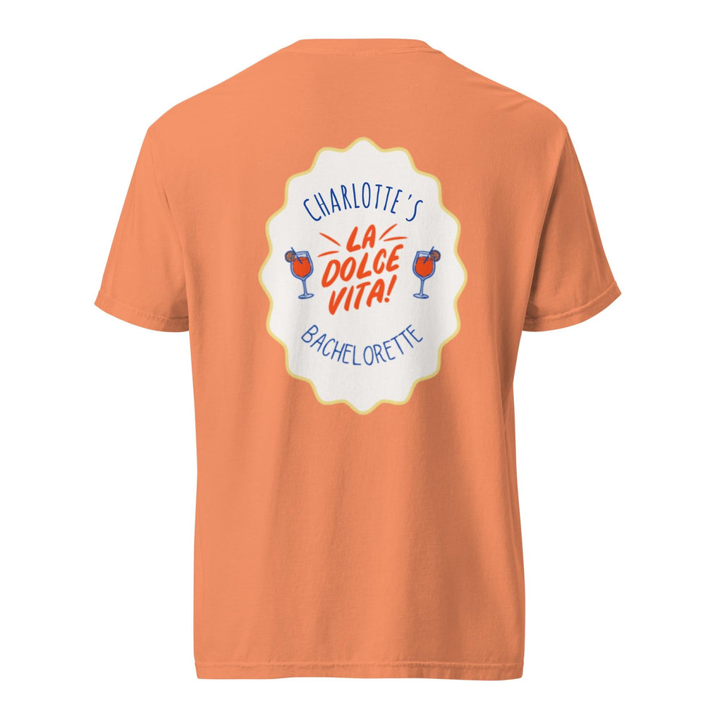 La Dolce Vita Bachelorette Tshirt | Aperol Spritz Icons | Comfort color tee with back detail
