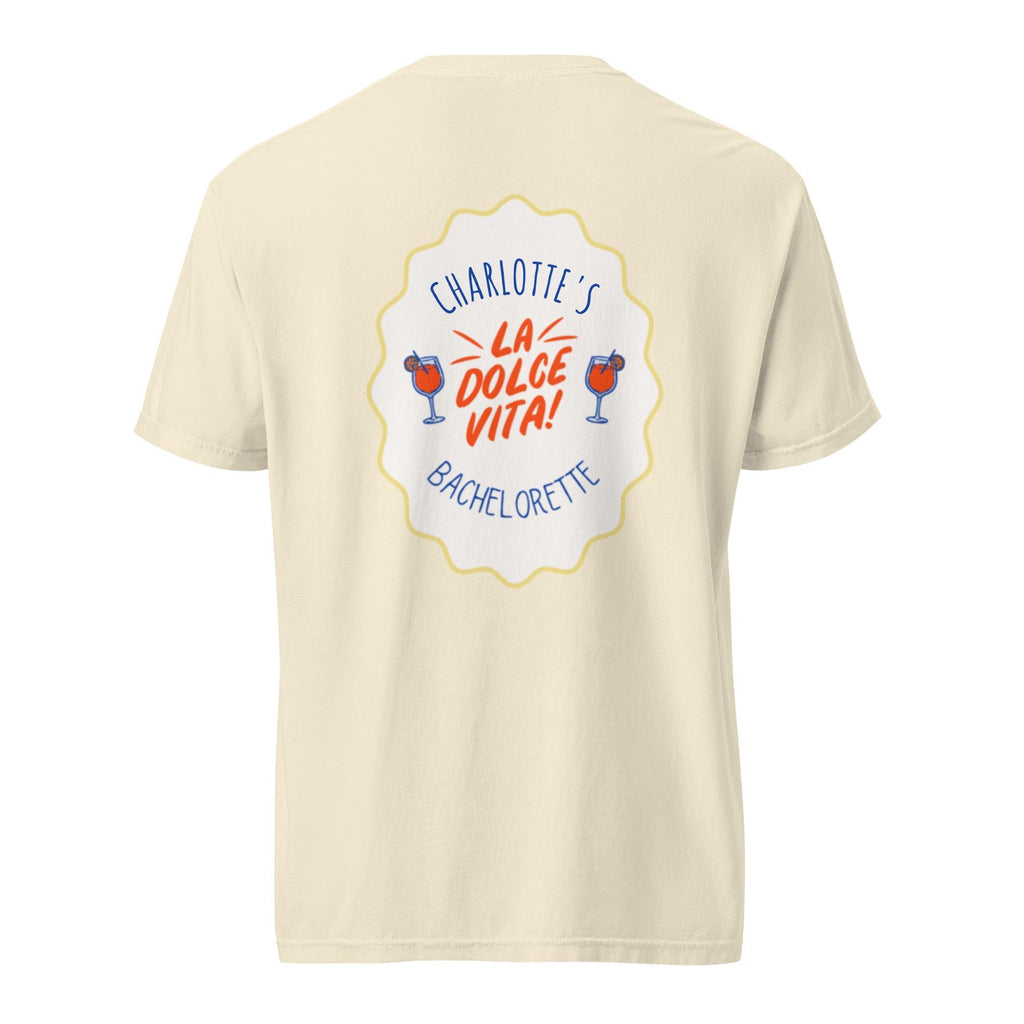 La Dolce Vita Bachelorette Tshirt | Aperol Spritz Icons | Comfort color tee with back detail