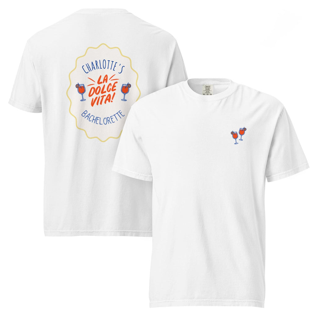 La Dolce Vita Bachelorette Tshirt | Aperol Spritz Icons | Comfort color tee with back detail