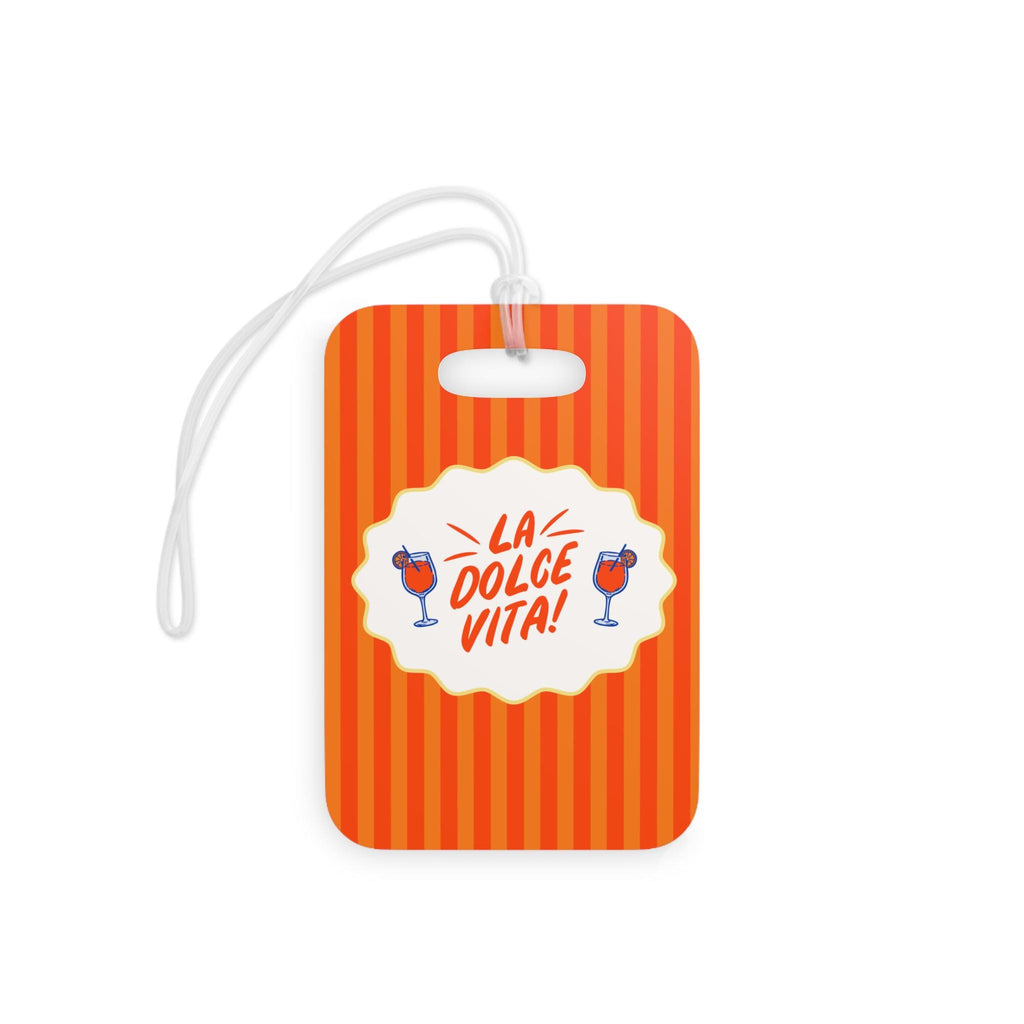 La Dolce Vita luggage tag | Orange striped travel ID | Bachelorette gift