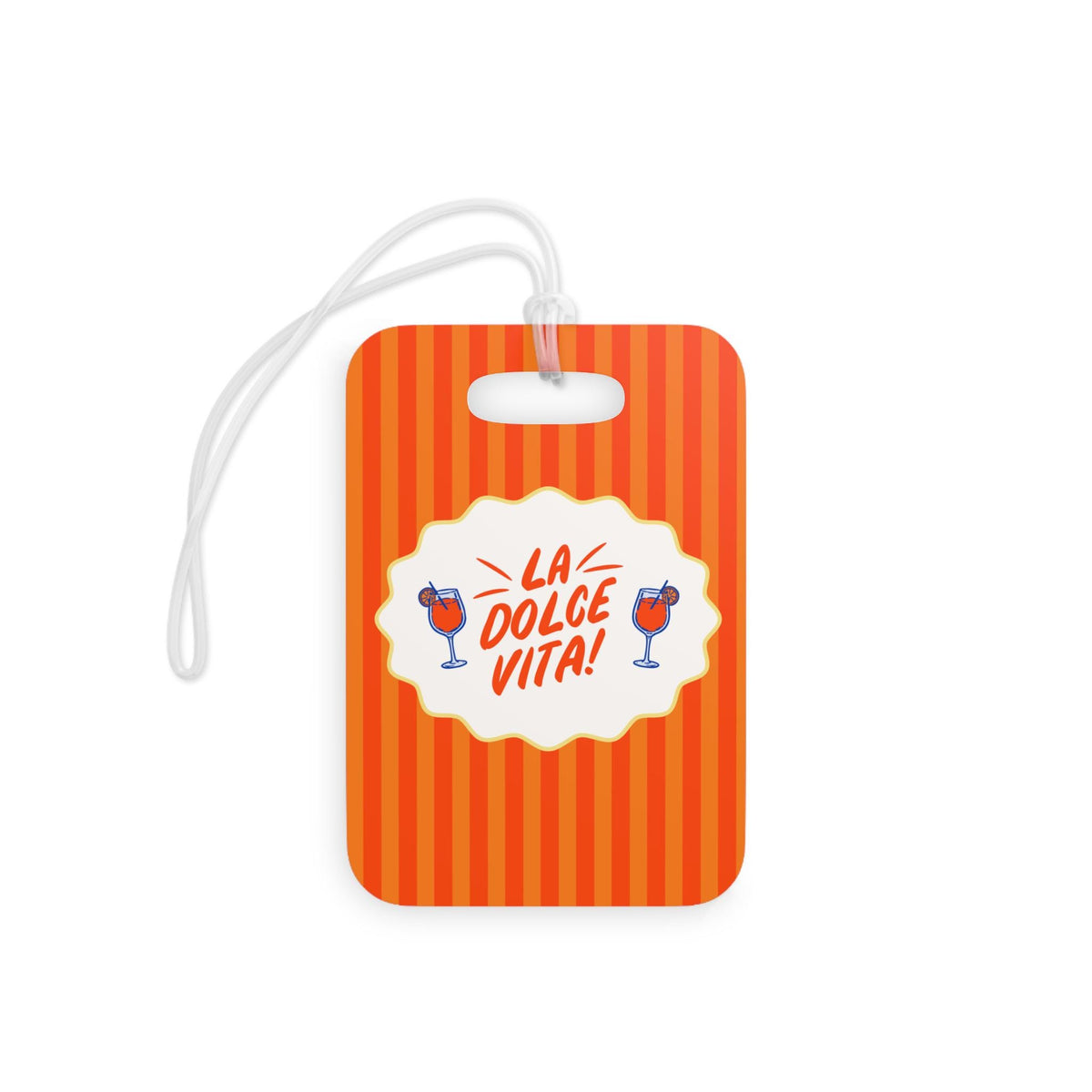 La Dolce Vita luggage tag | Orange striped travel ID | Bachelorette gift