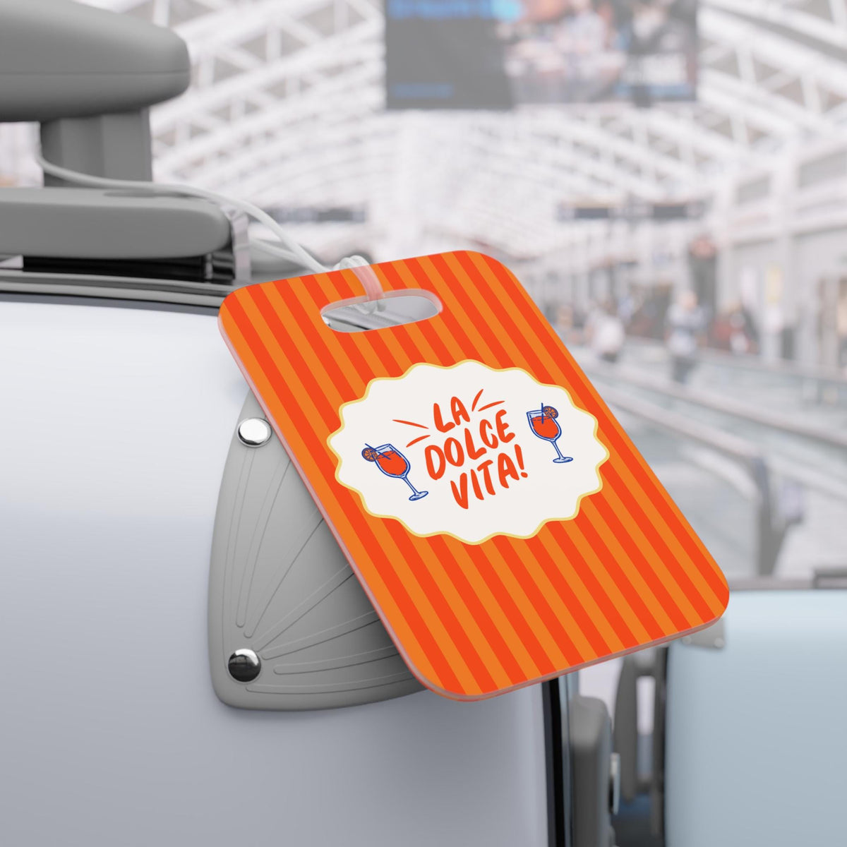 La Dolce Vita luggage tag | Orange striped travel ID | Bachelorette gift