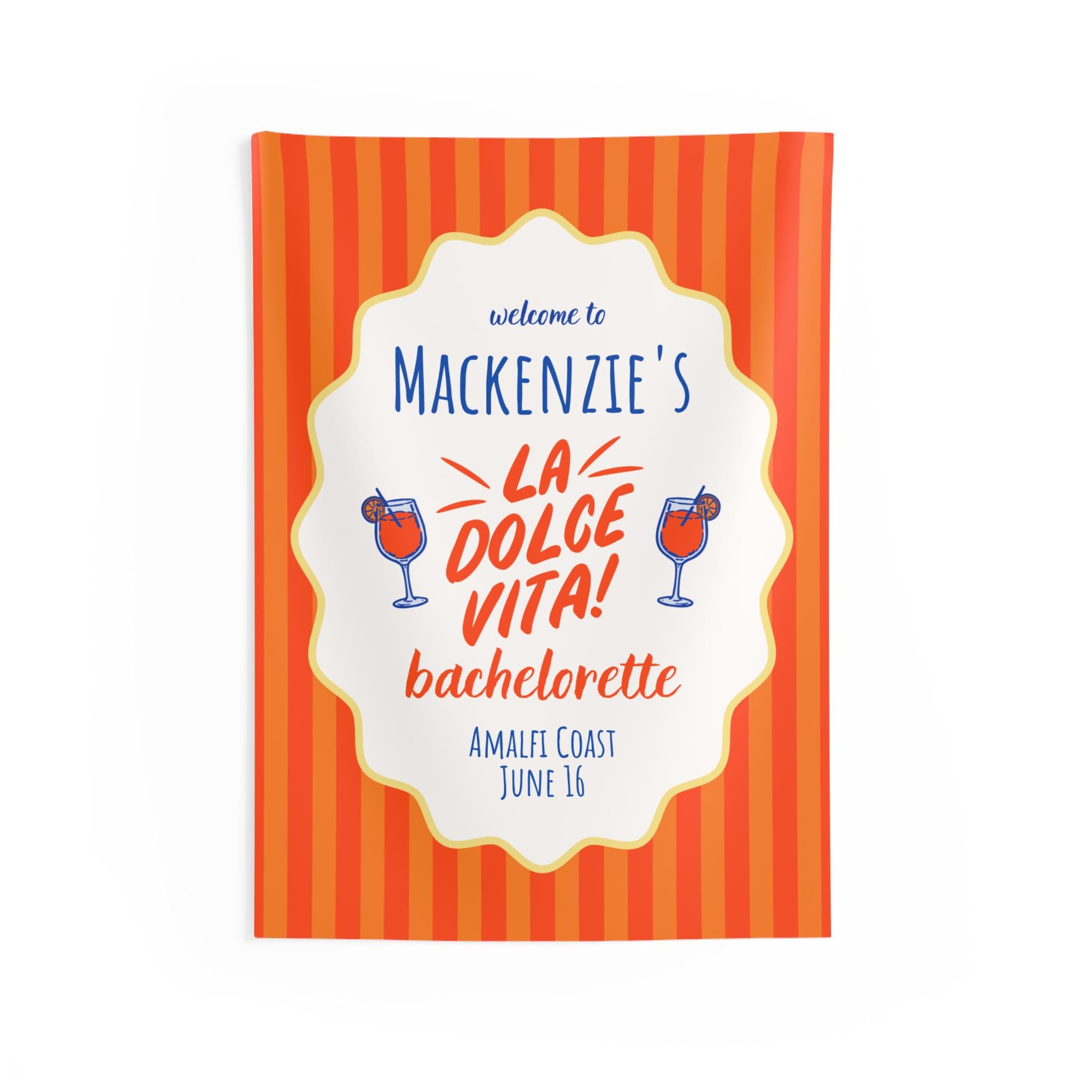 La Dolce Vita Bachelorette Welcome Banner Decor | Amalfi Coast Party Decor