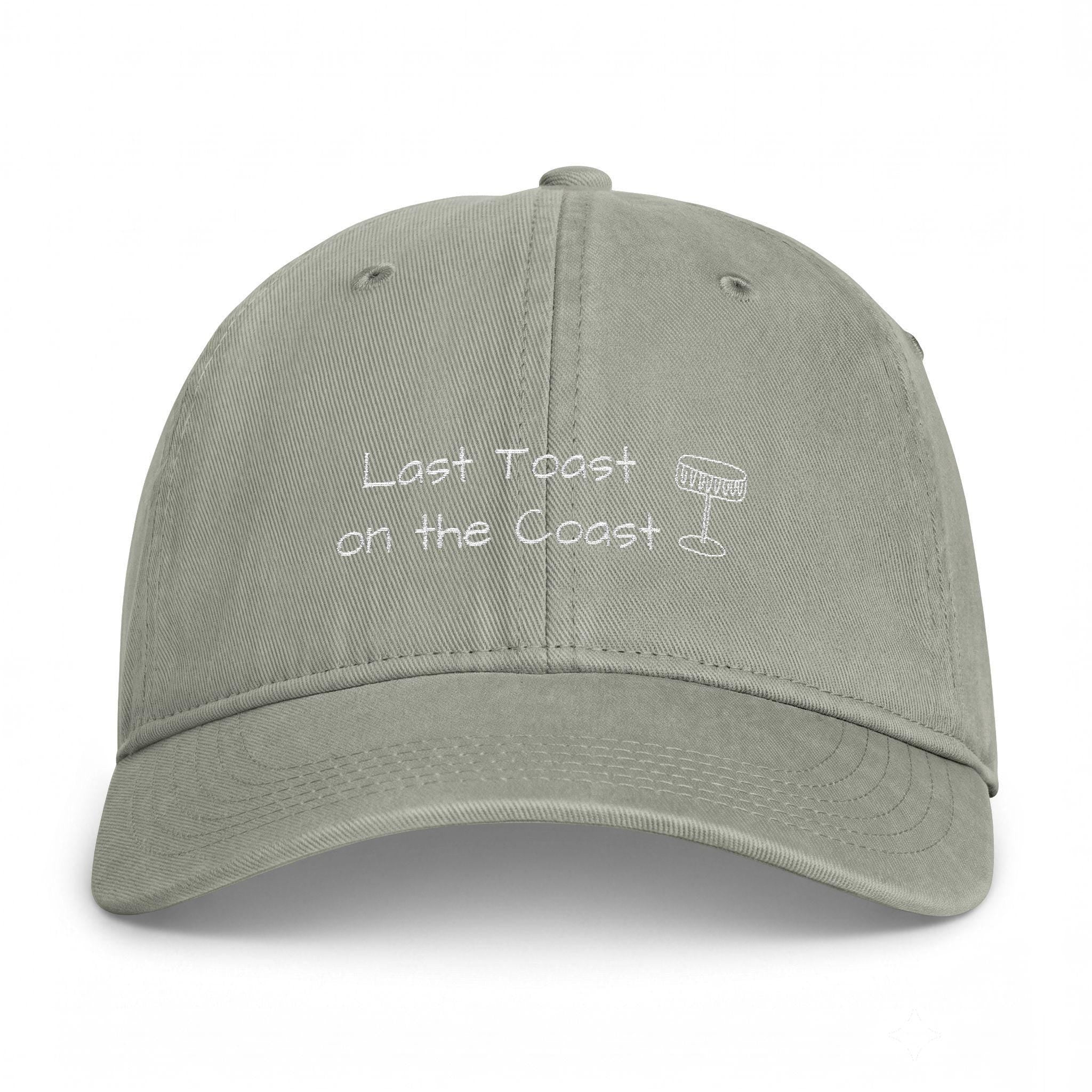 Last Toast on the Coast Bachelorette Cap | Embroidered coastal script hat for bride and party