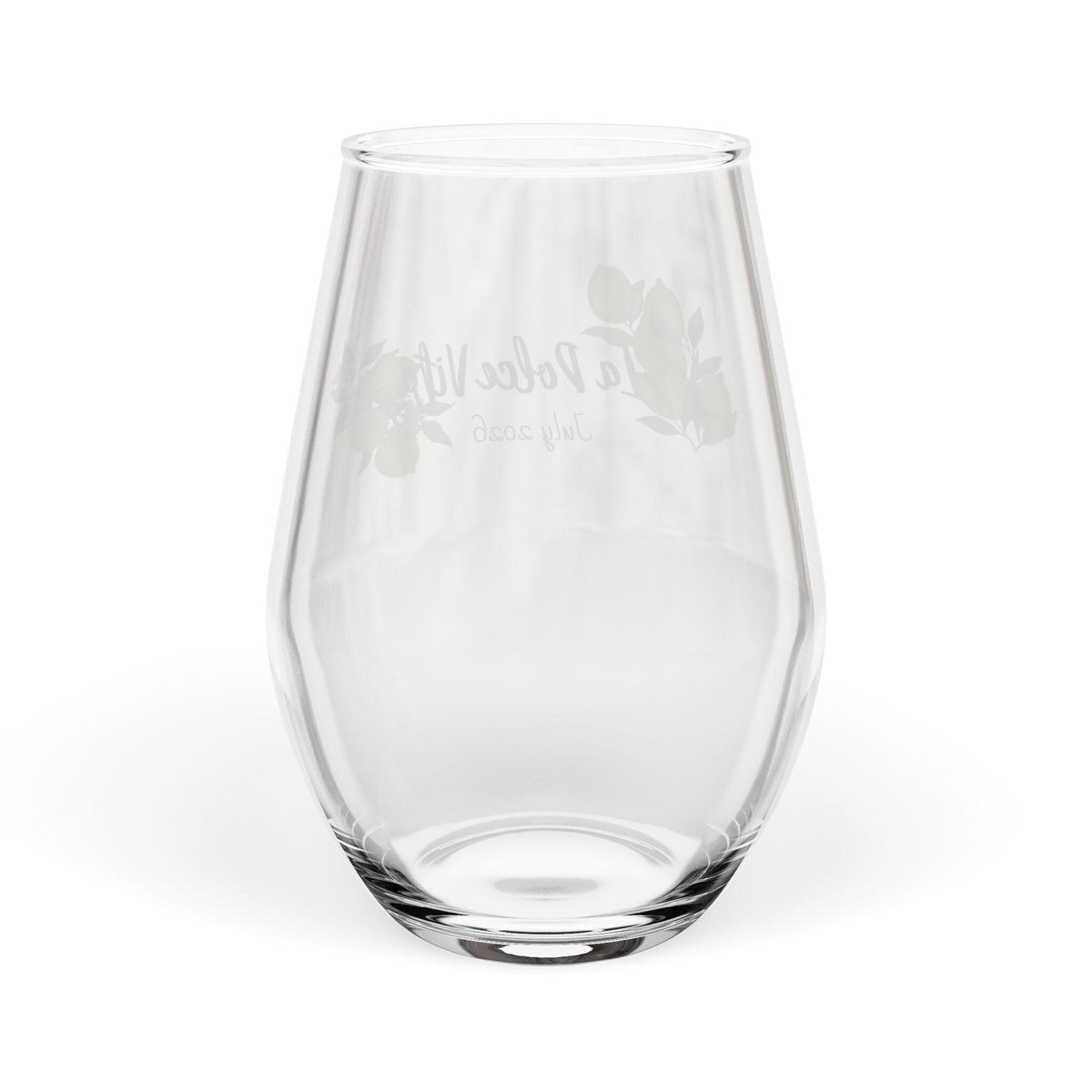 Stemless Bachelorette Wine Glass | Personalized | Lemon Floral