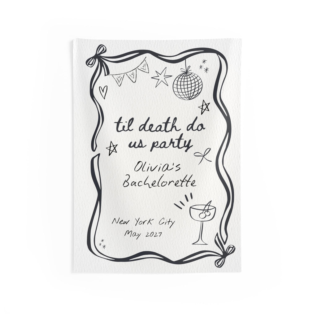 Til Death Do Us Party Bachelorette Welcome Banner | Personalized Party Decor