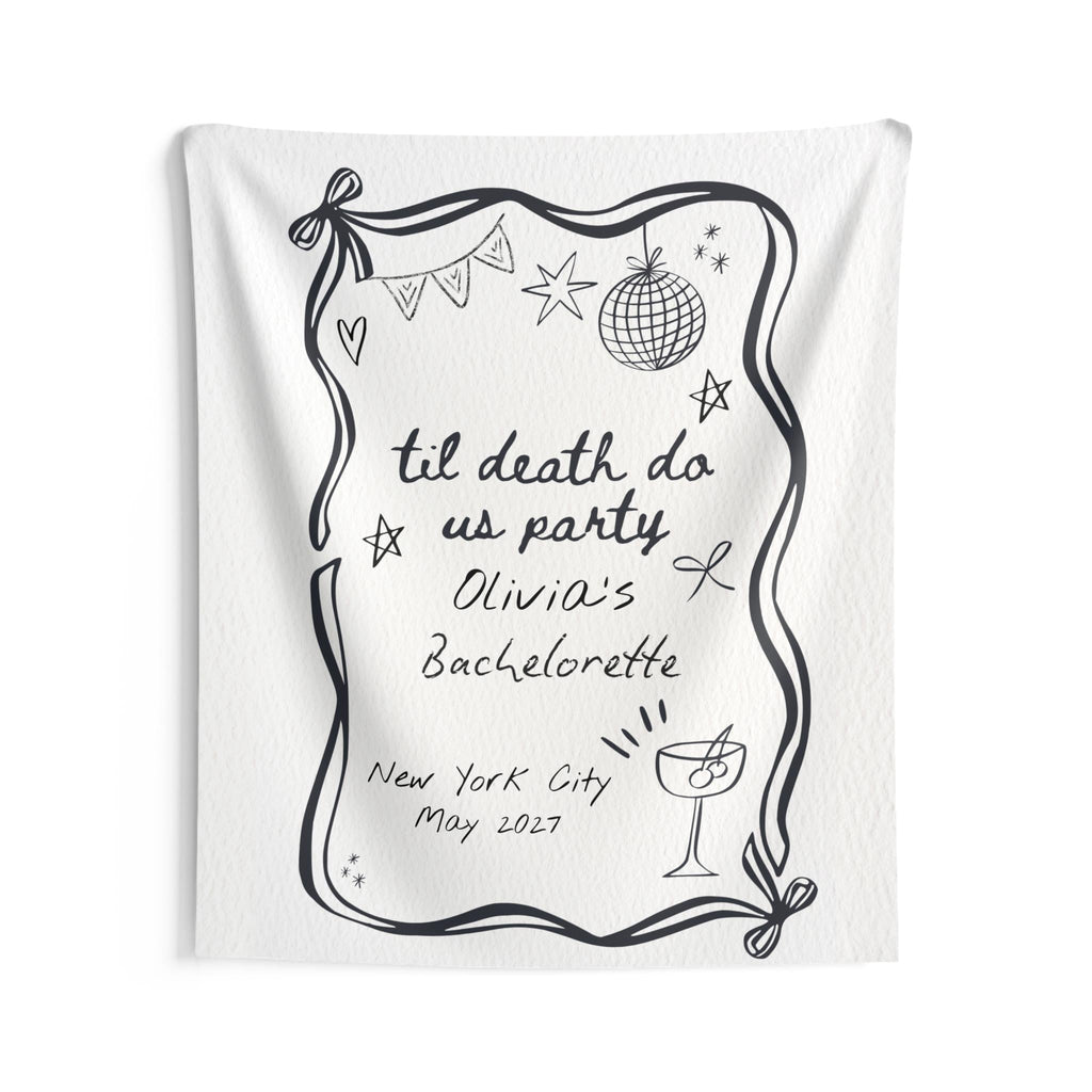 Til Death Do Us Party Bachelorette Welcome Banner | Personalized Party Decor