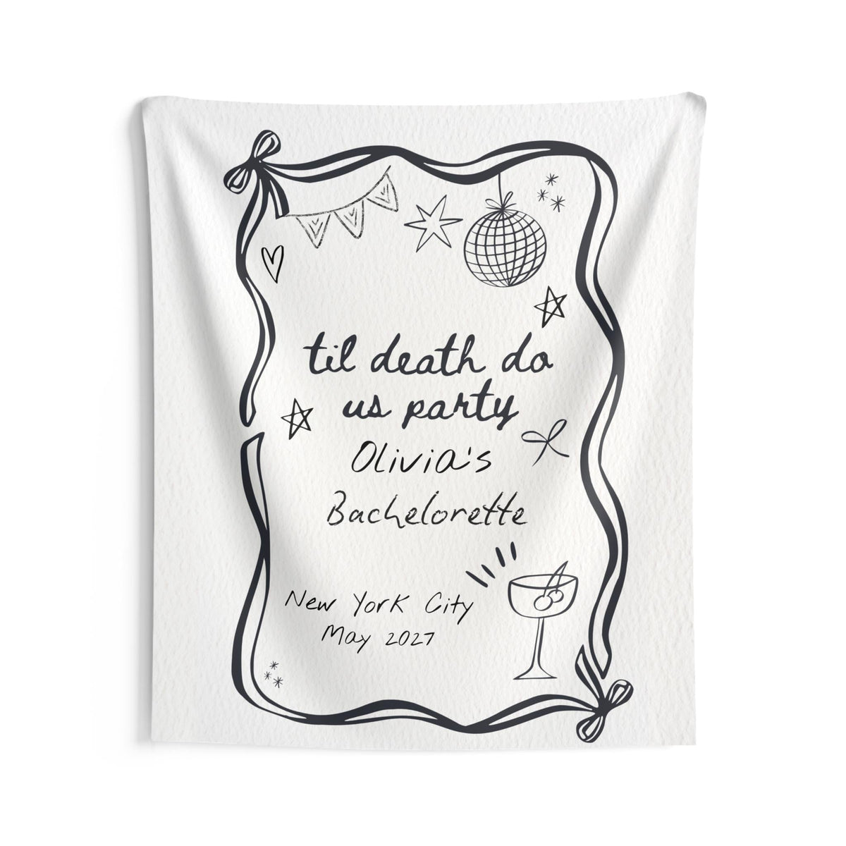 Til Death Do Us Party Bachelorette Welcome Banner | Personalized Party Decor