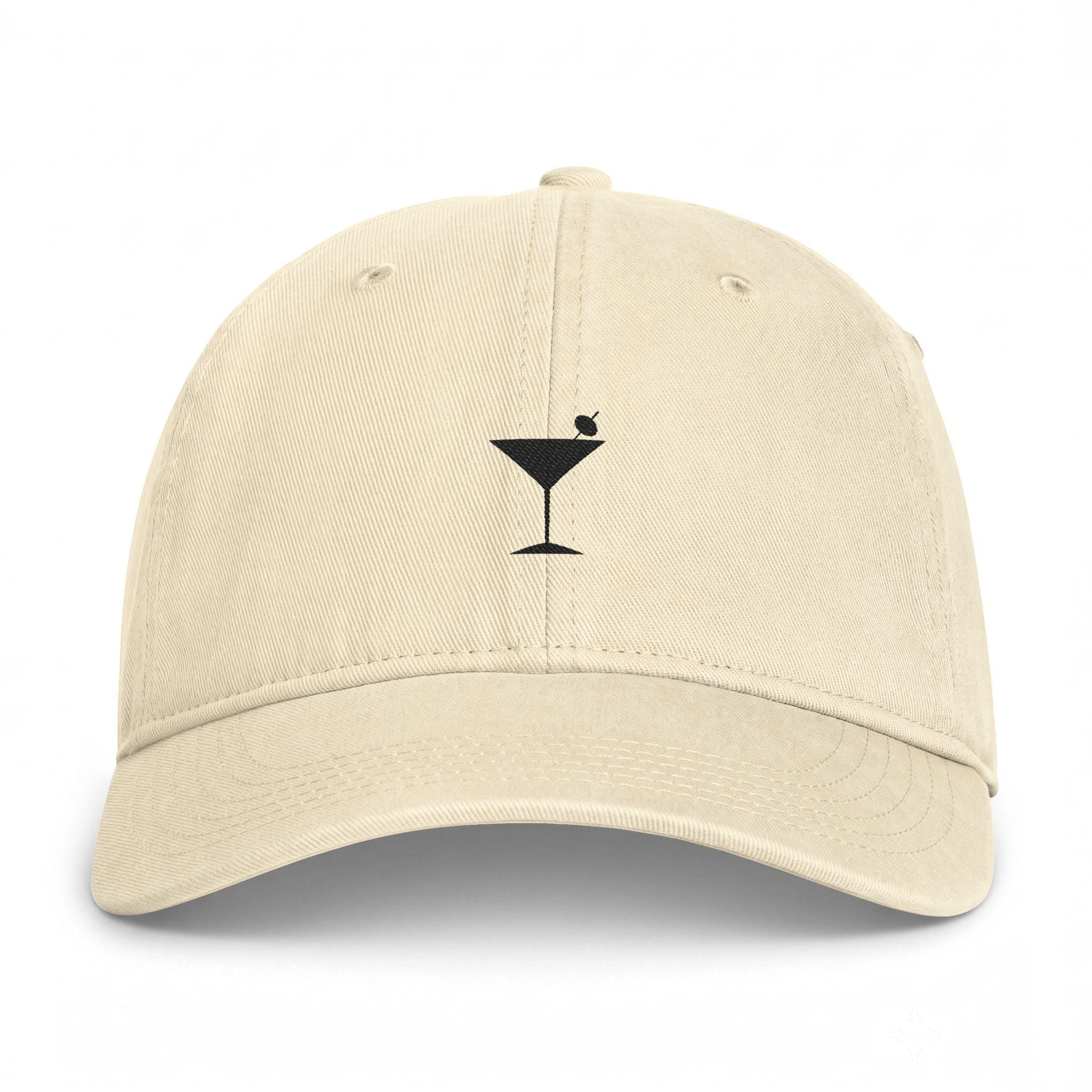Martini Glass Embroidered Cap | Beachy Cocktail Hat