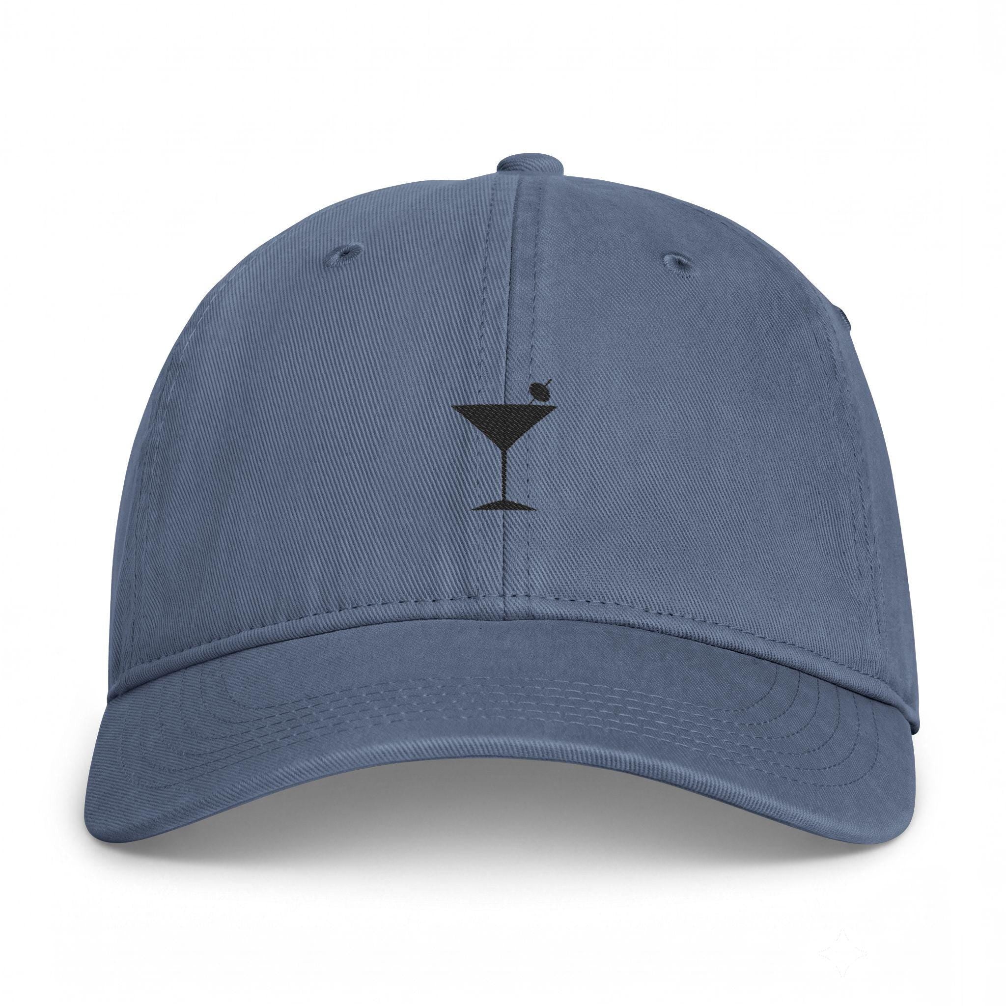 Martini Glass Embroidered Cap | Beachy Cocktail Hat
