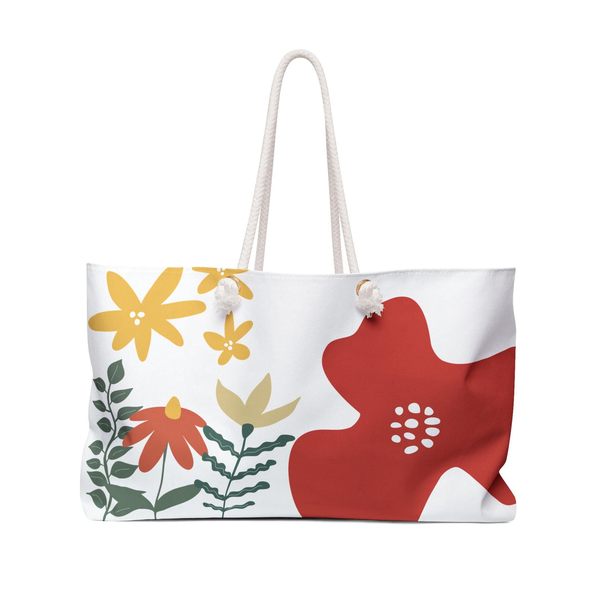Bold Floral Weekender Bag | Abstract Flower Tote, Summer Beach Bag