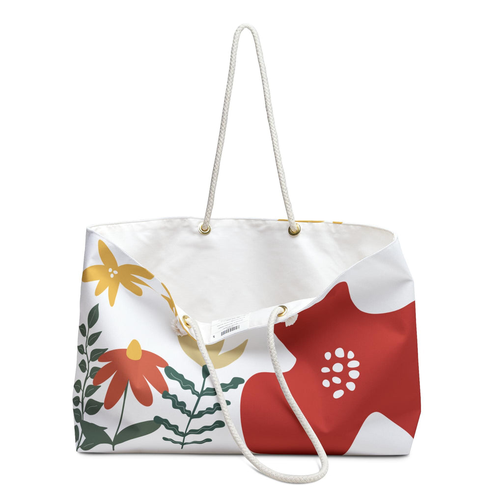 Bold Floral Weekender Bag | Abstract Flower Tote, Summer Beach Bag