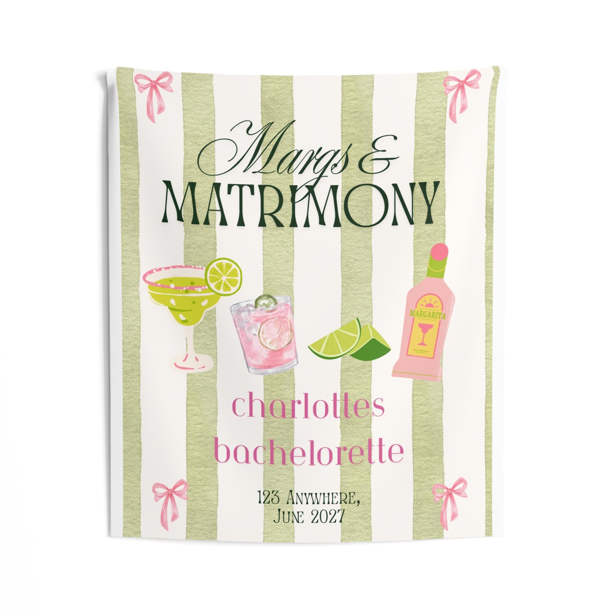 Margs & Matrimony Bachelorette Banner | Welcome Sign