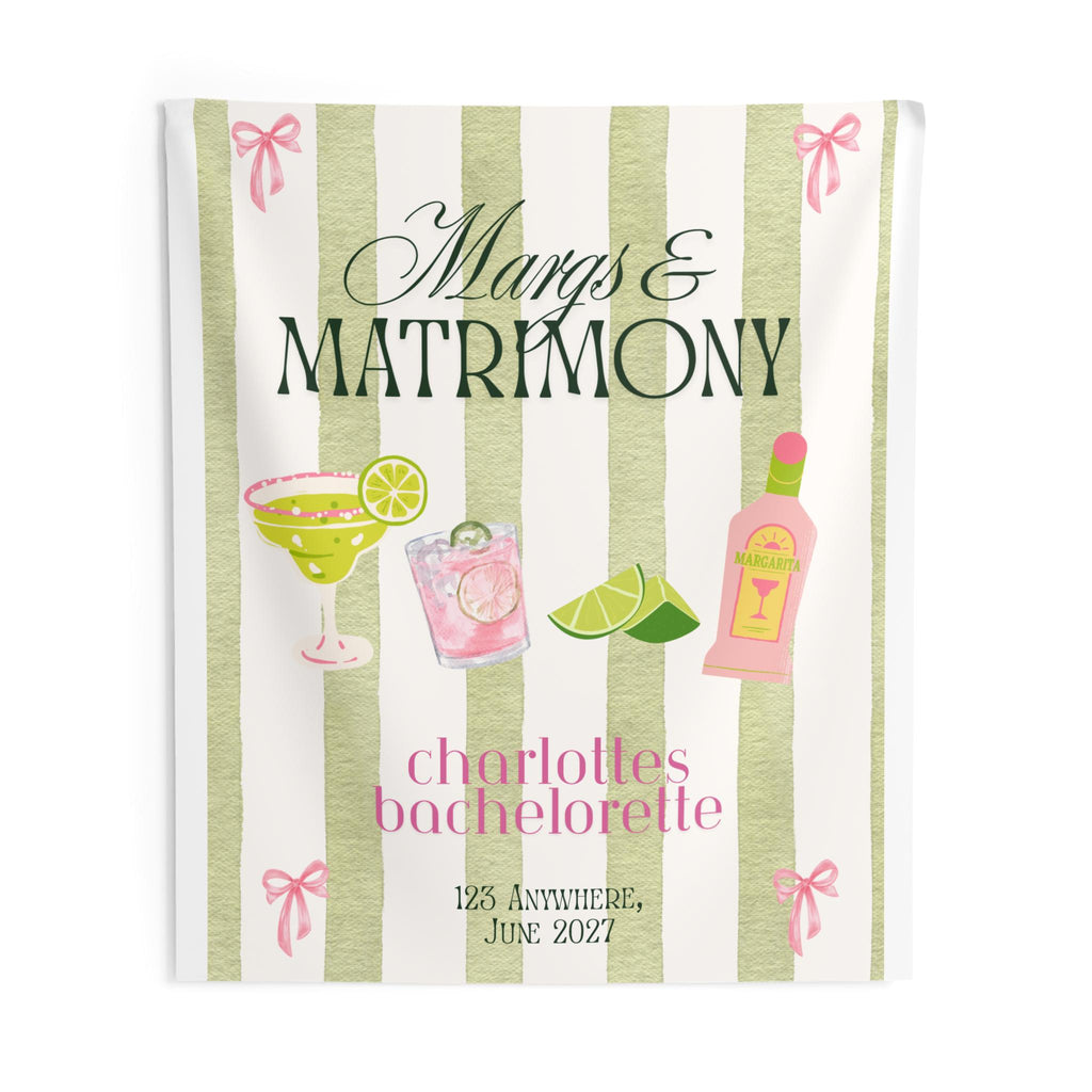 Margs & Matrimony Bachelorette Banner | Welcome Sign