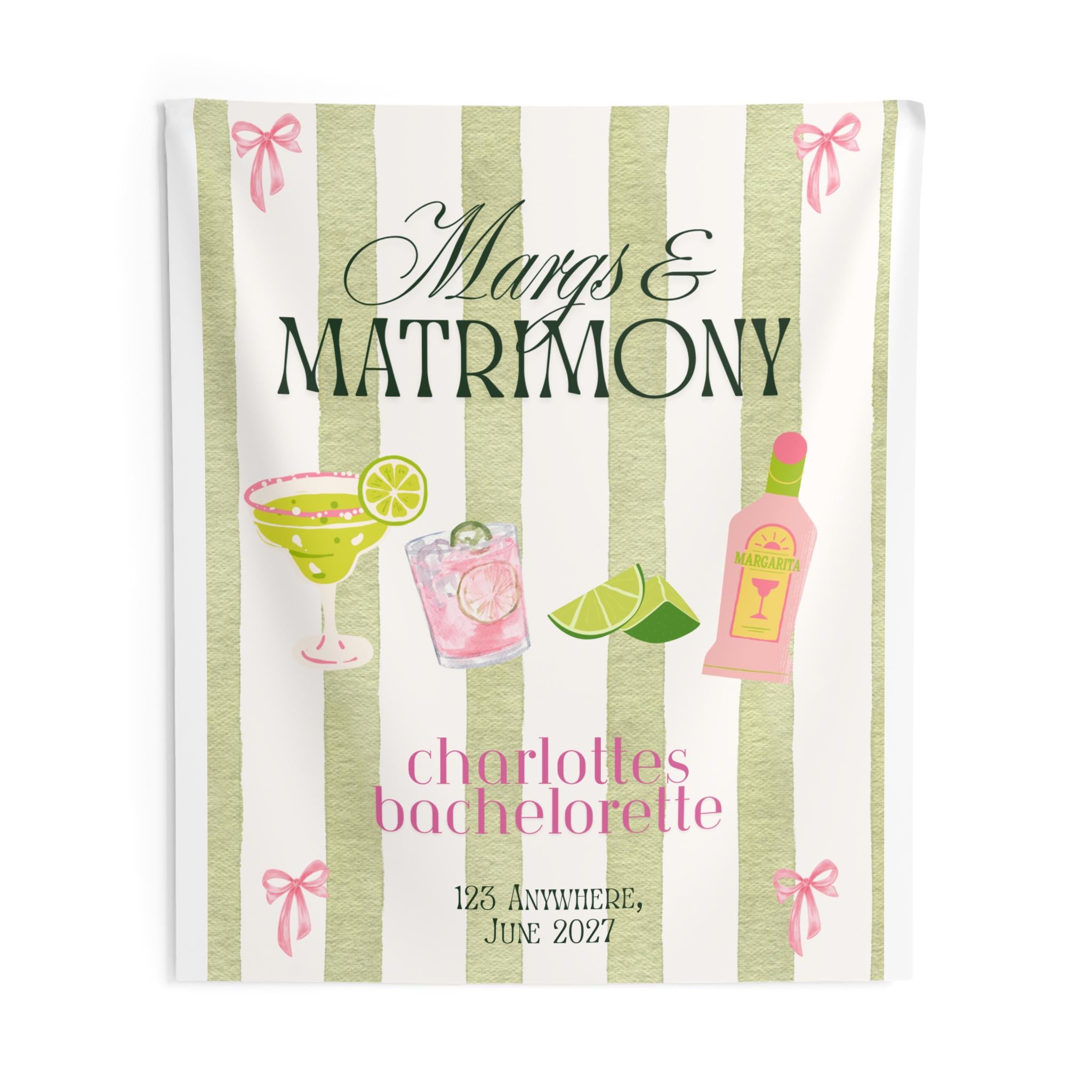 Margs & Matrimony Bachelorette Banner | Welcome Sign