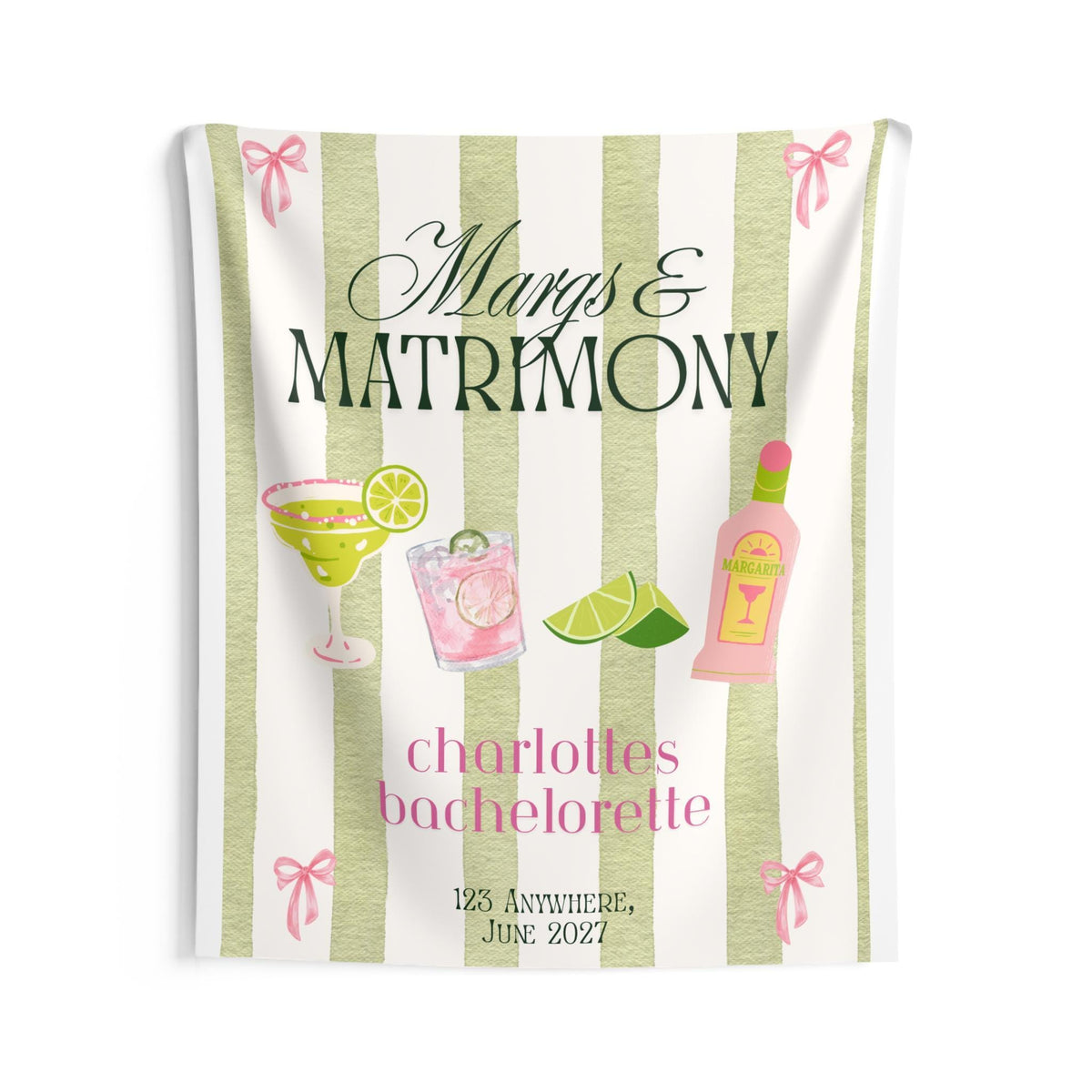Margs & Matrimony Bachelorette Banner | Welcome Sign decor