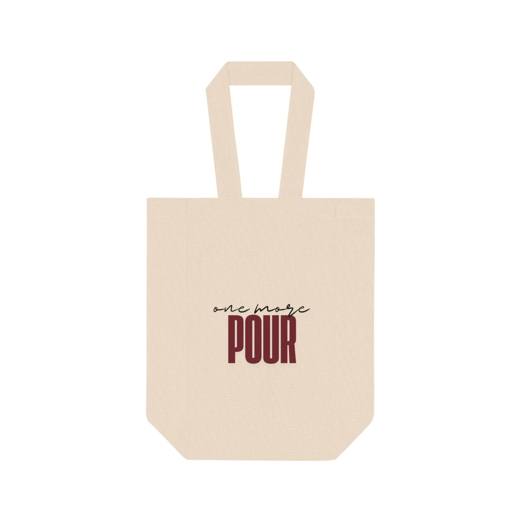 One More Pour Double Wine Tote | Heavy Cotton Canvas Bag