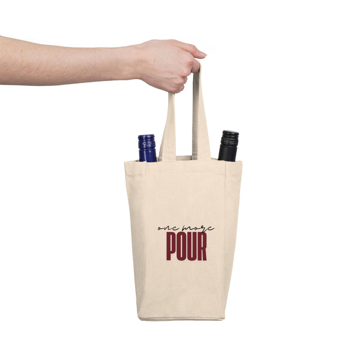 One More Pour Double Wine Tote | Heavy Cotton Canvas Bag