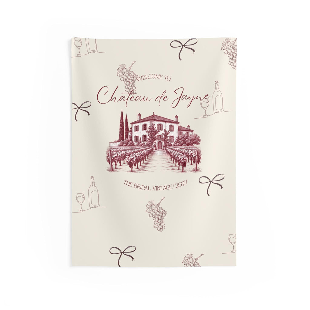 Vino before Vows Bachelorette Welcome Banner | Personalized Decor, Chateau de [Last Name]