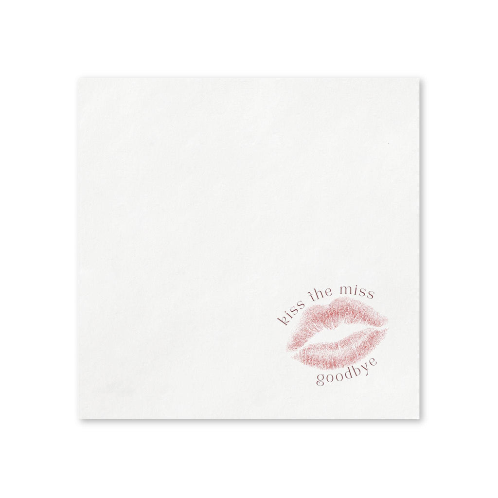 Kiss the Miss Goodbye Cocktail Napkins | Bachelorette, Bridal Shower Party Napkins