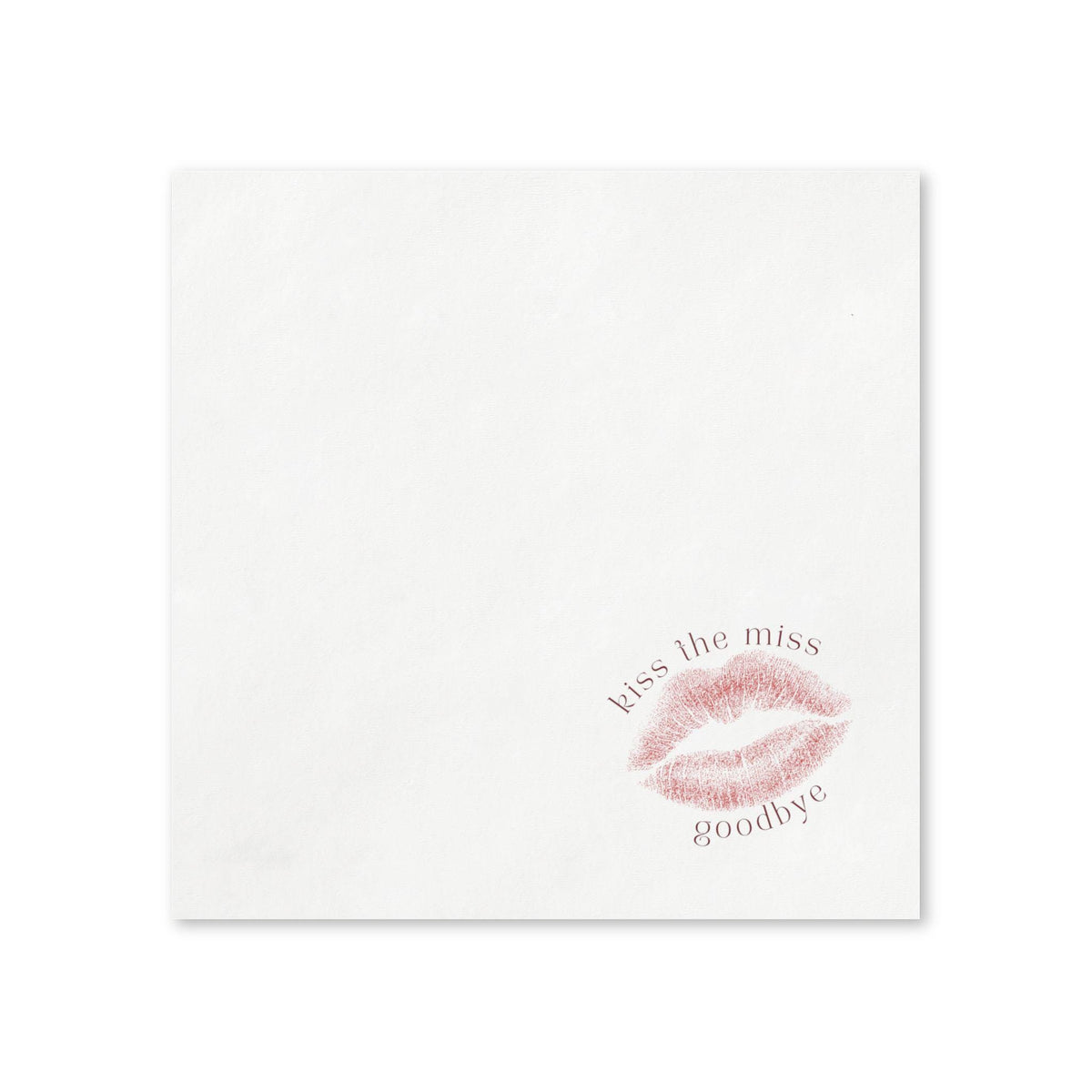 Kiss the Miss Goodbye Cocktail Napkins | Bachelorette, Bridal Shower Party Napkins