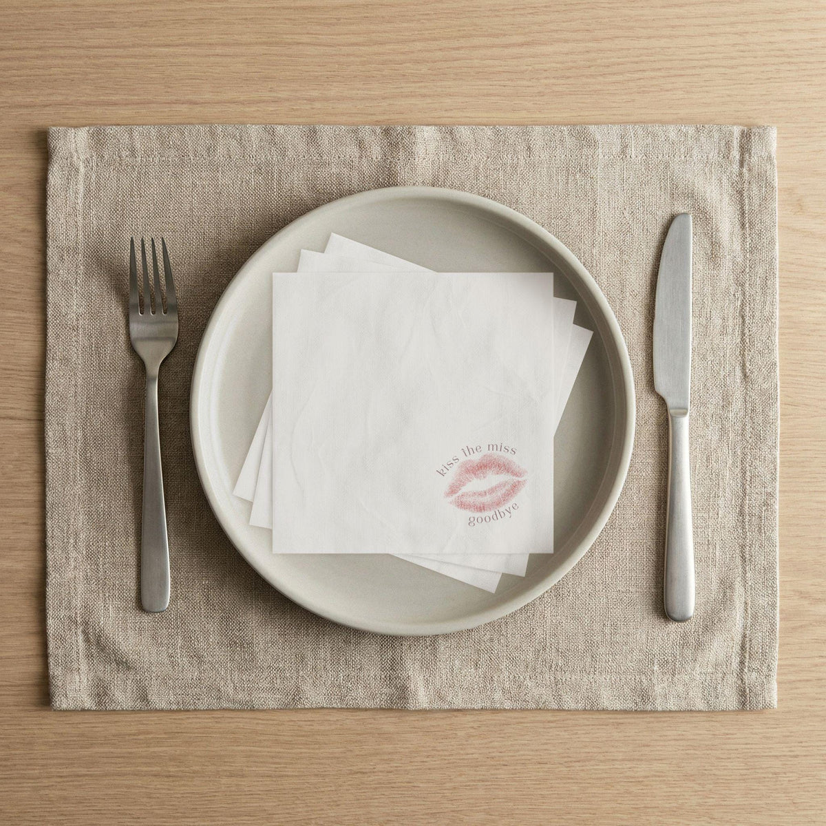 Kiss the Miss Goodbye Cocktail Napkins | Bachelorette, Bridal Shower Party Napkins
