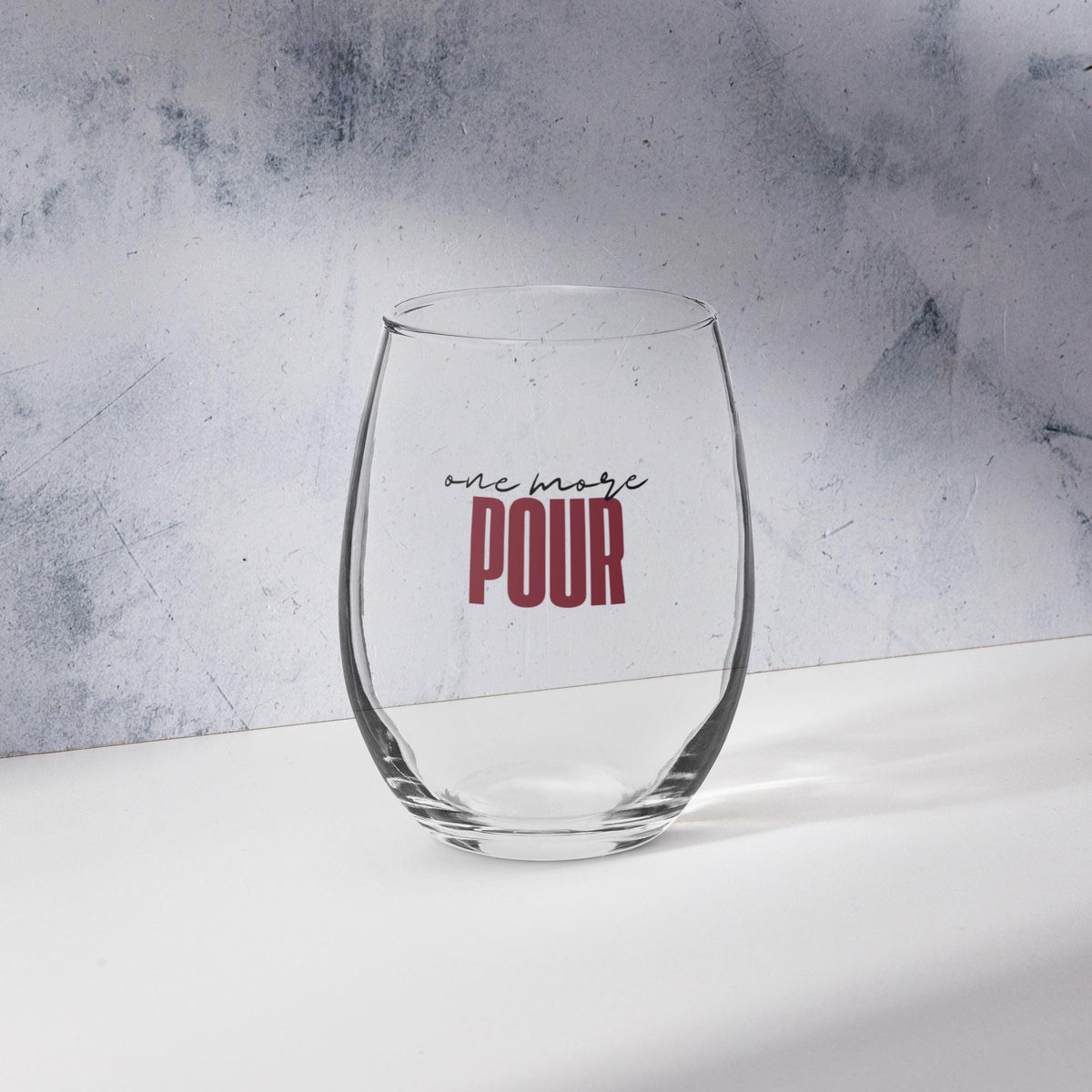 One More Pour Stemless wine glass for wine lovers