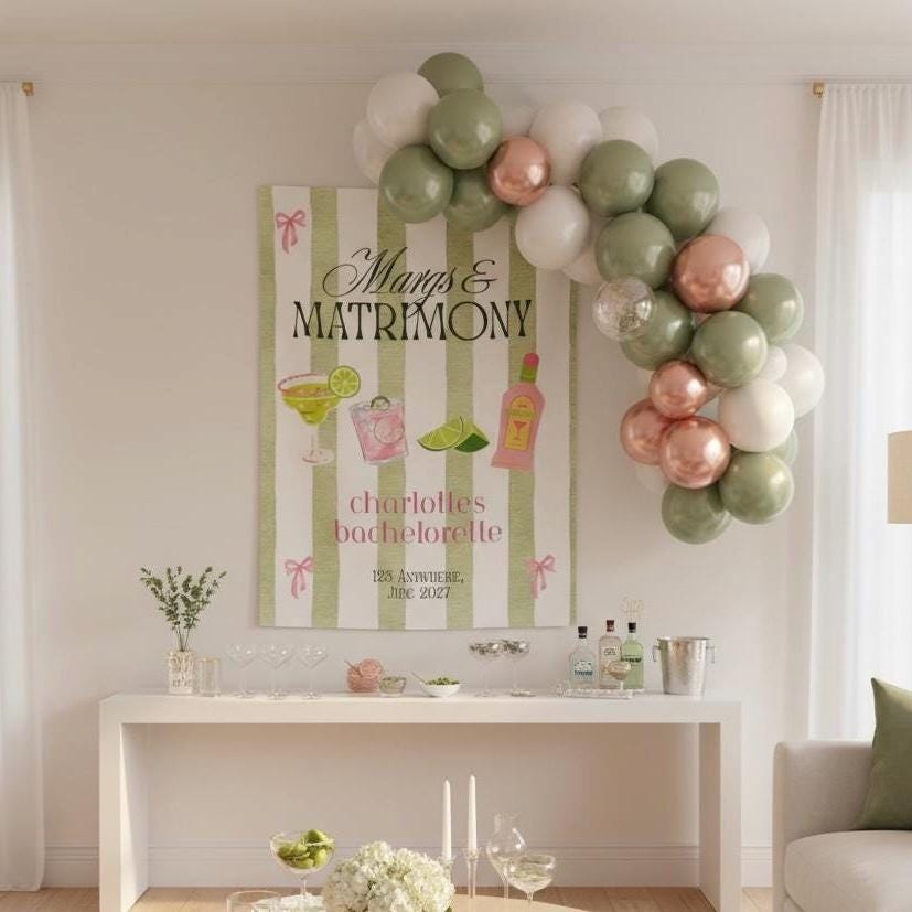 Margs & Matrimony Bachelorette Banner | Welcome Sign decor