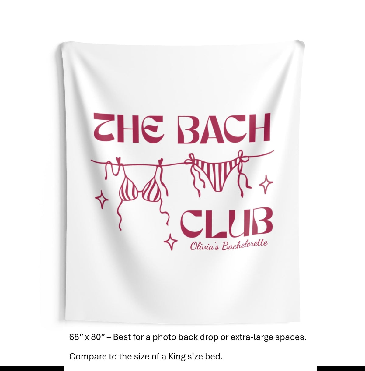 The Bach Club Bachelorette Banner | Bachelorette Party Decor & Welcome Sign